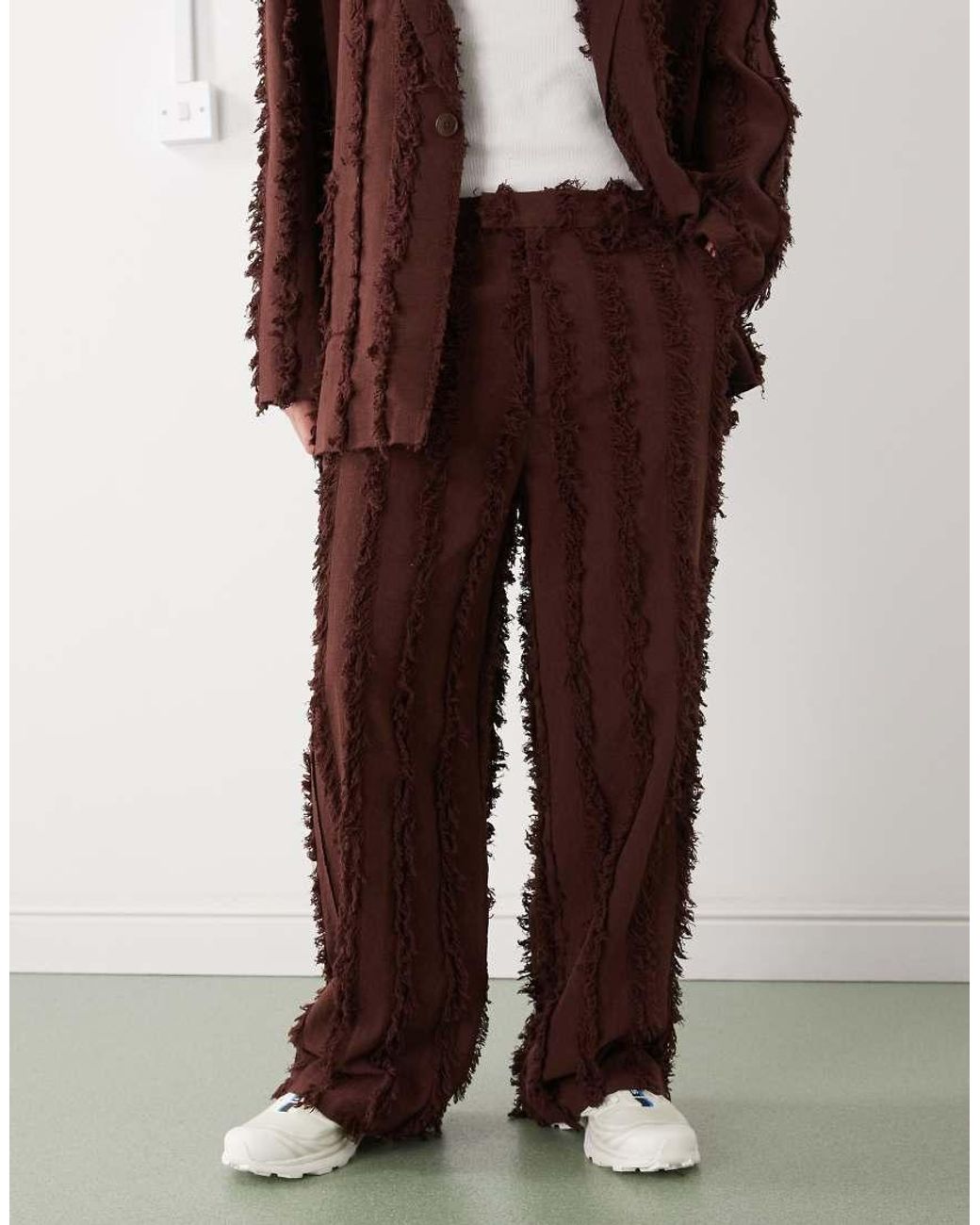 Reclaimed Vintage Brown Tailored Pants for men