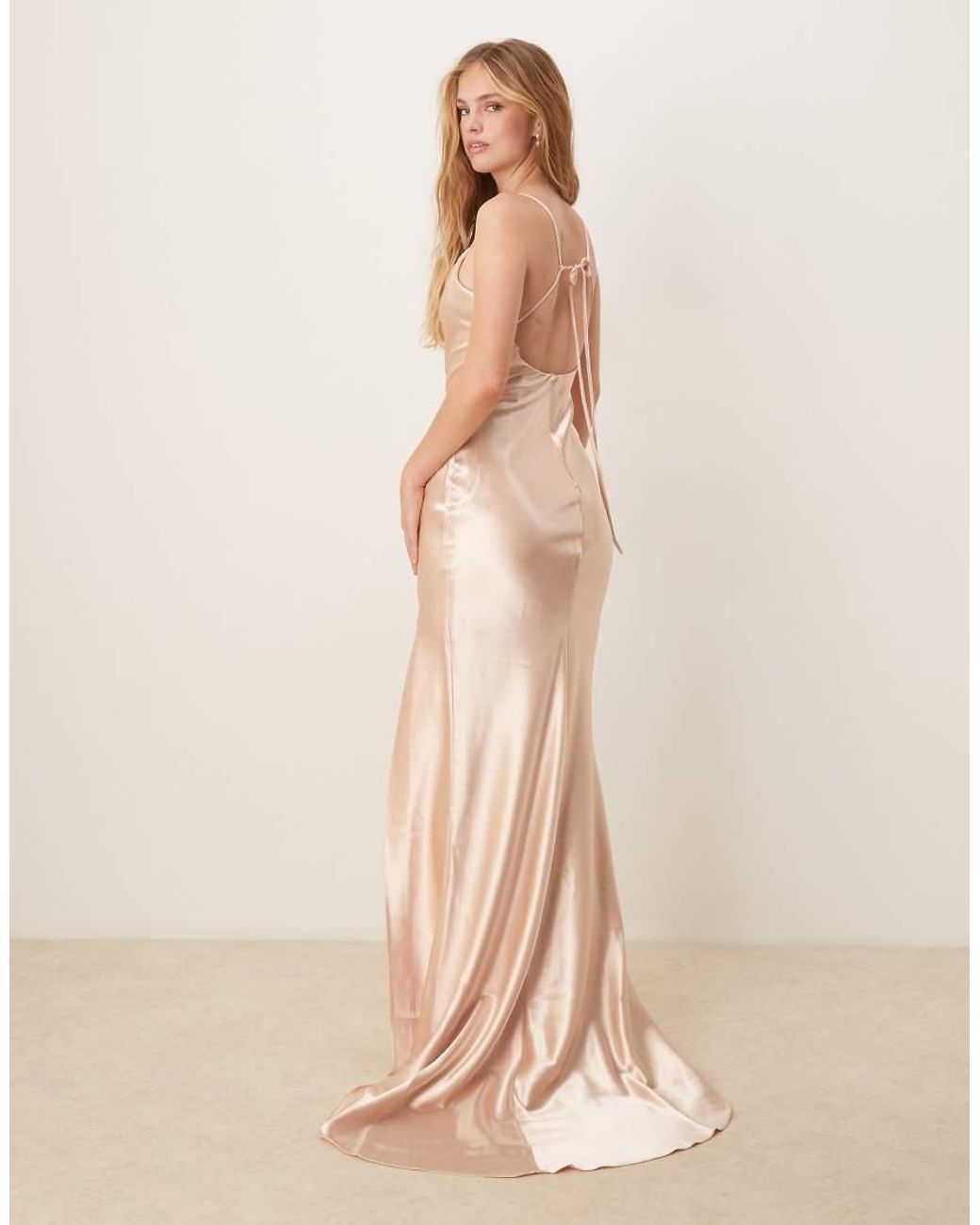 True Decadence Natural V Neck Midi Dress