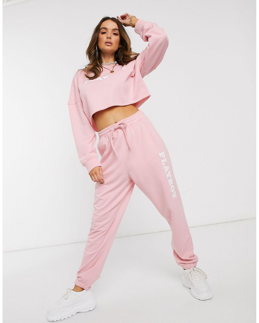 Missguided pink joggers discount