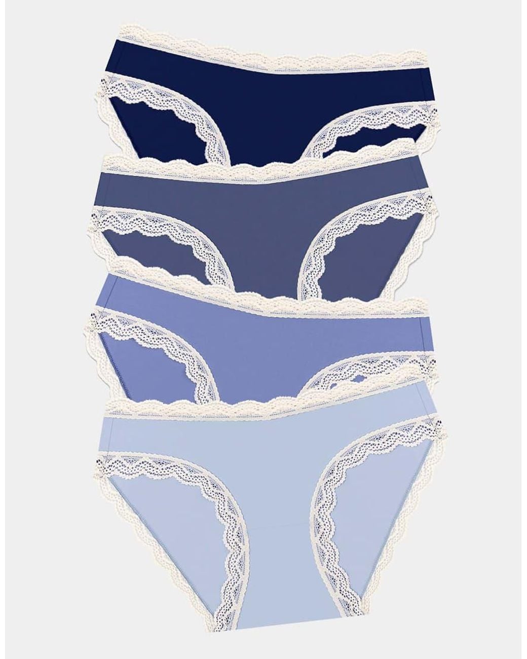 Stripe & Stare Blue Original Knicker Four Pack