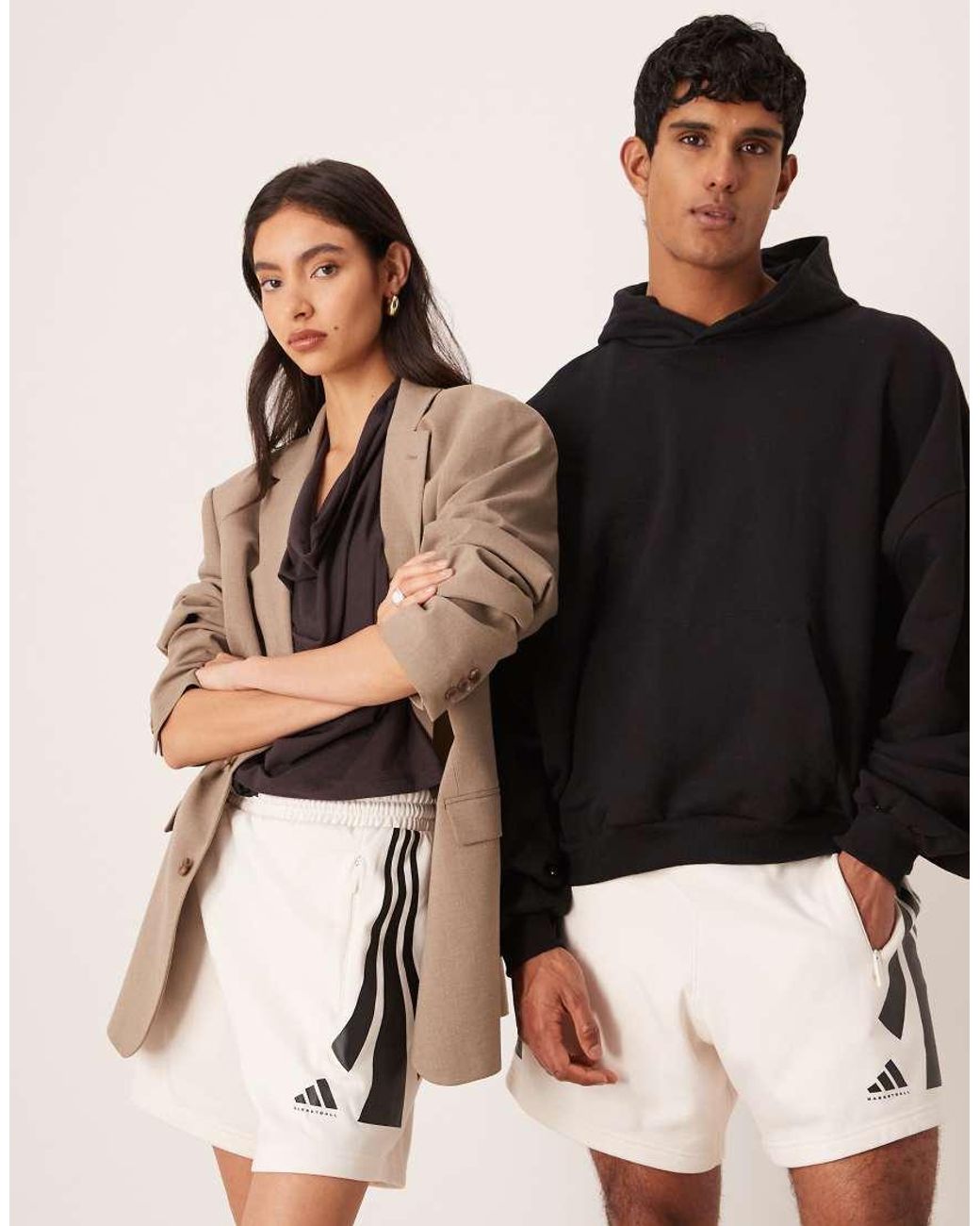 Adidas Originals Black Adidas Basketball Three Stripe Shorts for men