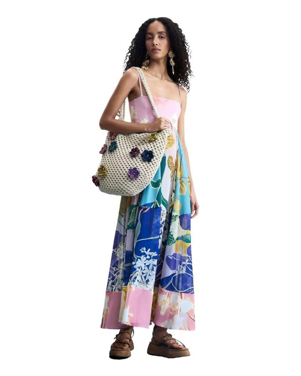 Desigual Blue Printed Maxi Dress