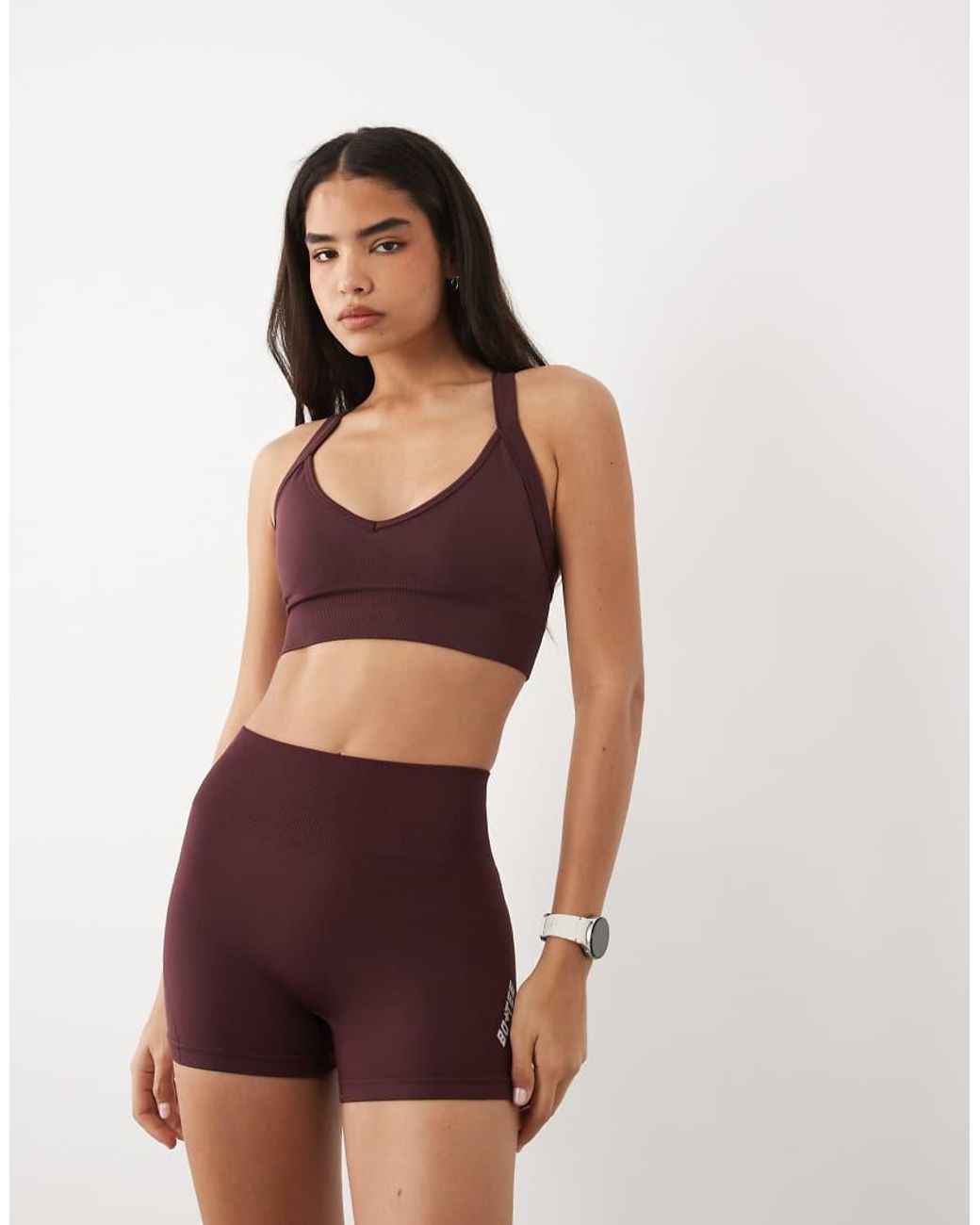 BO+TEE Black Super Sculpt Crossback Sports Bra Co-Ord