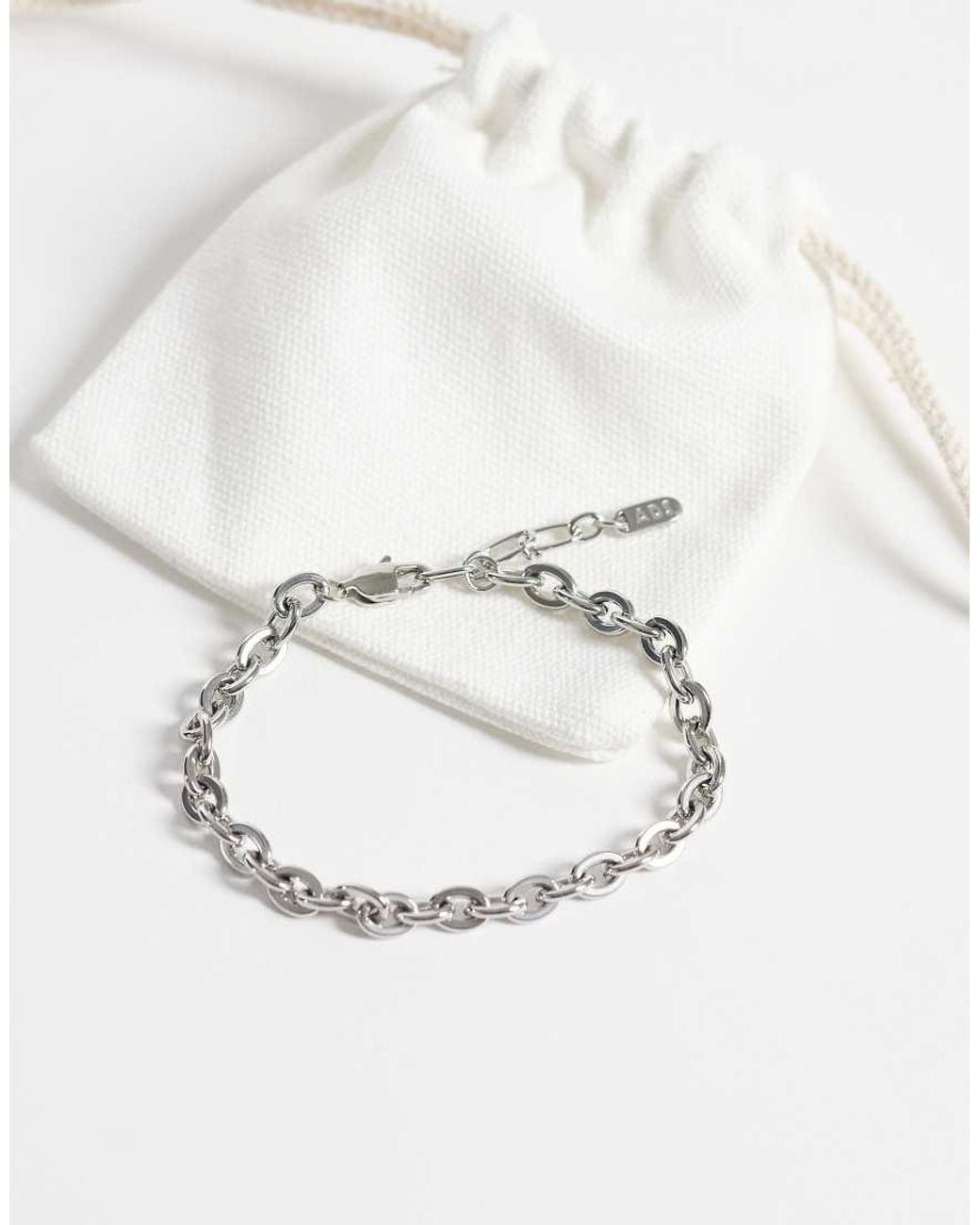 ASOS Metallic Waterproof Stainless Steel Oval Link Chain Bracelet for men