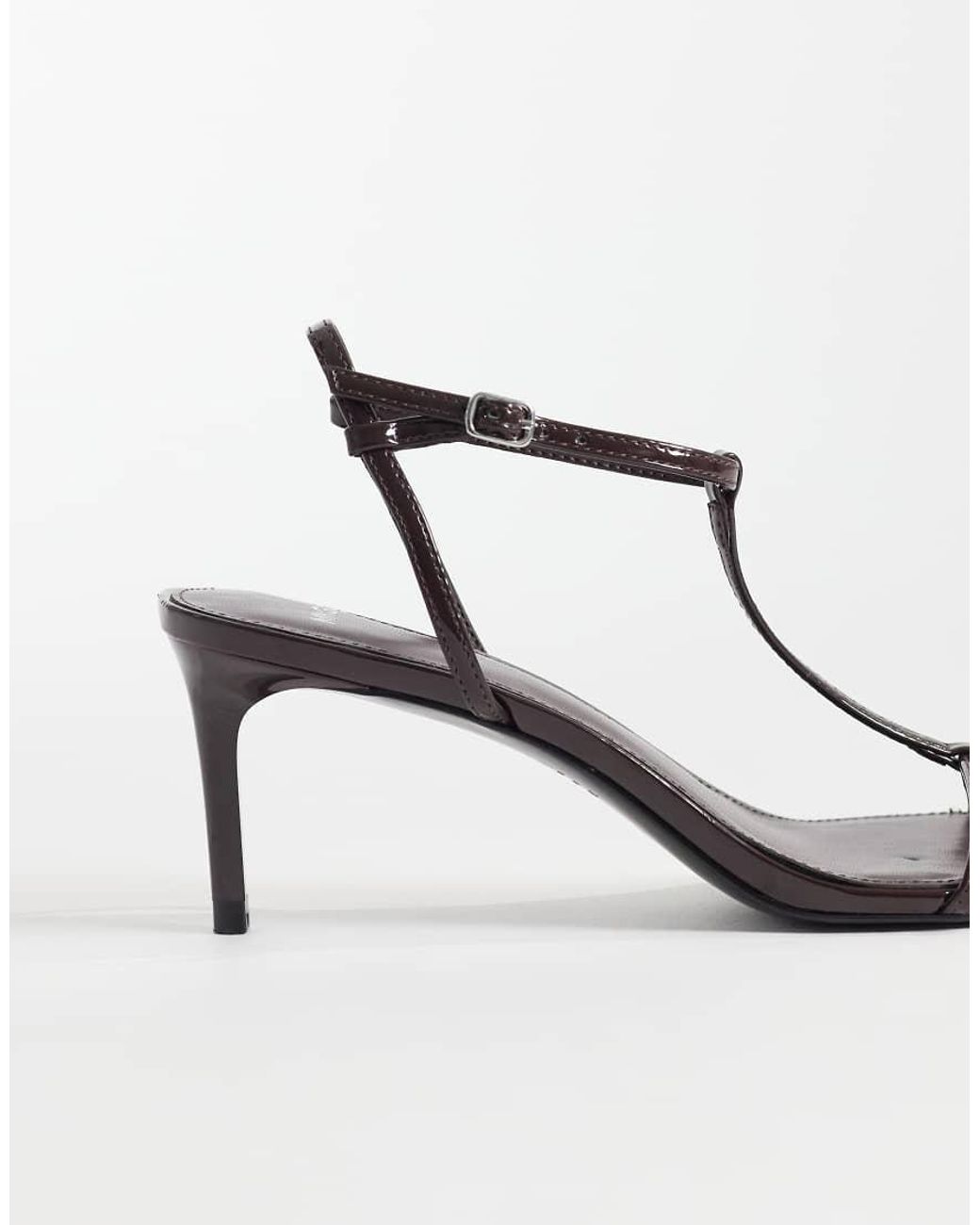 Mango White Toe Post Heeled Sandals