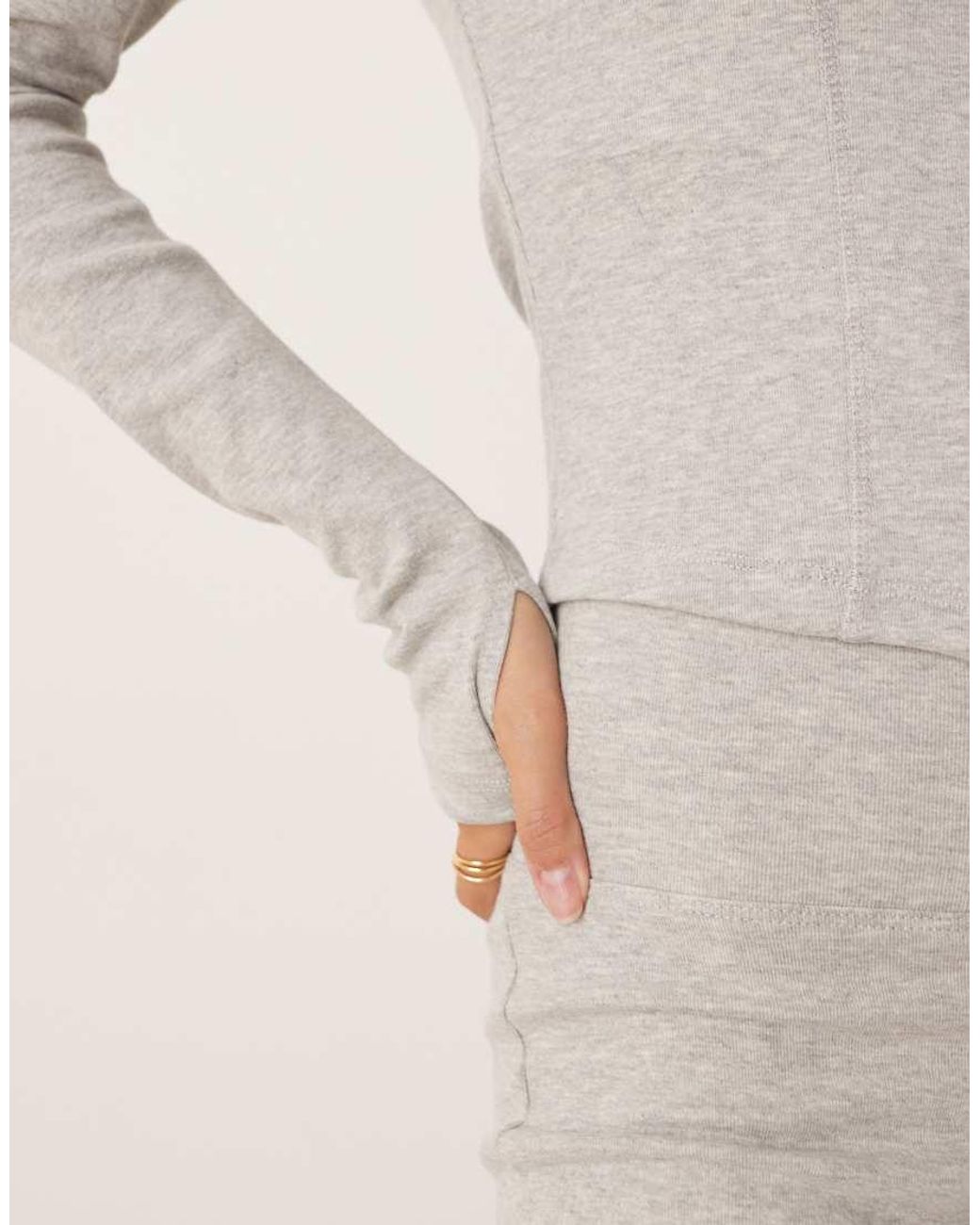 Gina Tricot Gray Co-ord Sculpting Zip Up Sports Jacket