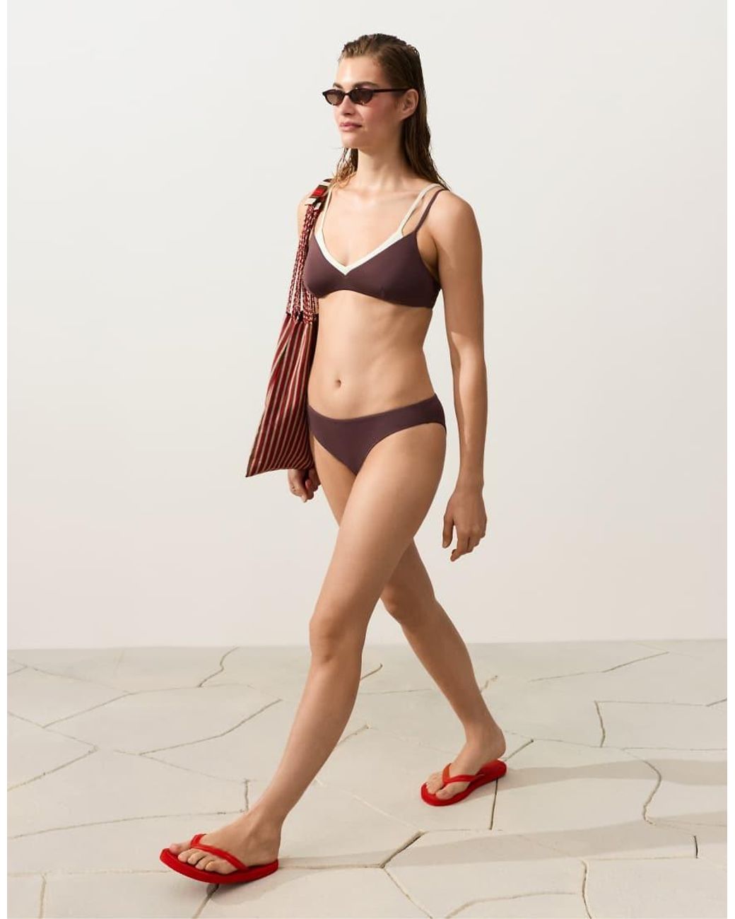 Oysho Black Double-Effect Bikini Top