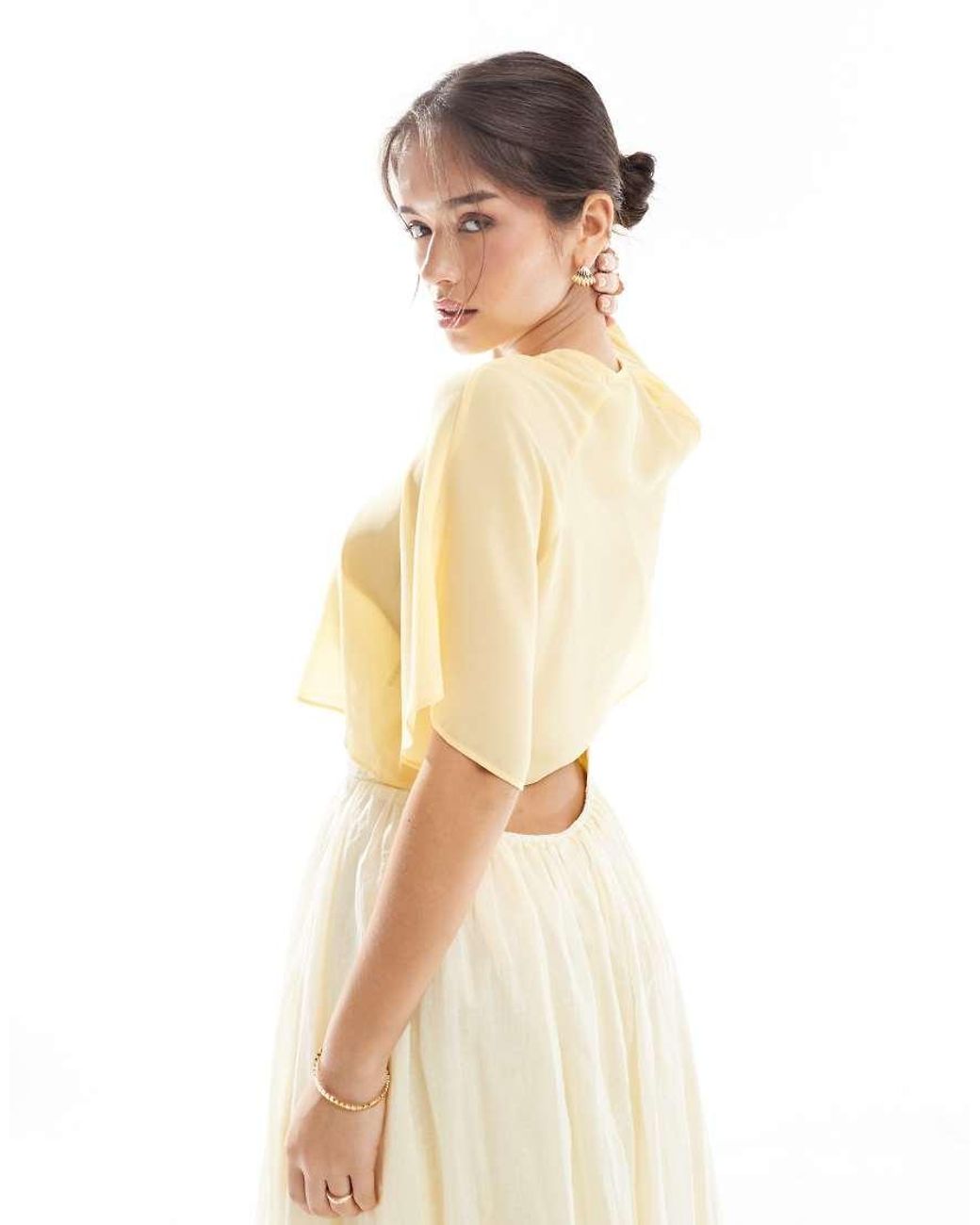 TFNC London White Bridesmaids Chiffon Mini Cape