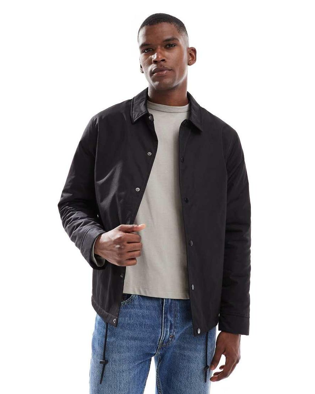 New Look Blue Padded Coach Jacket for men