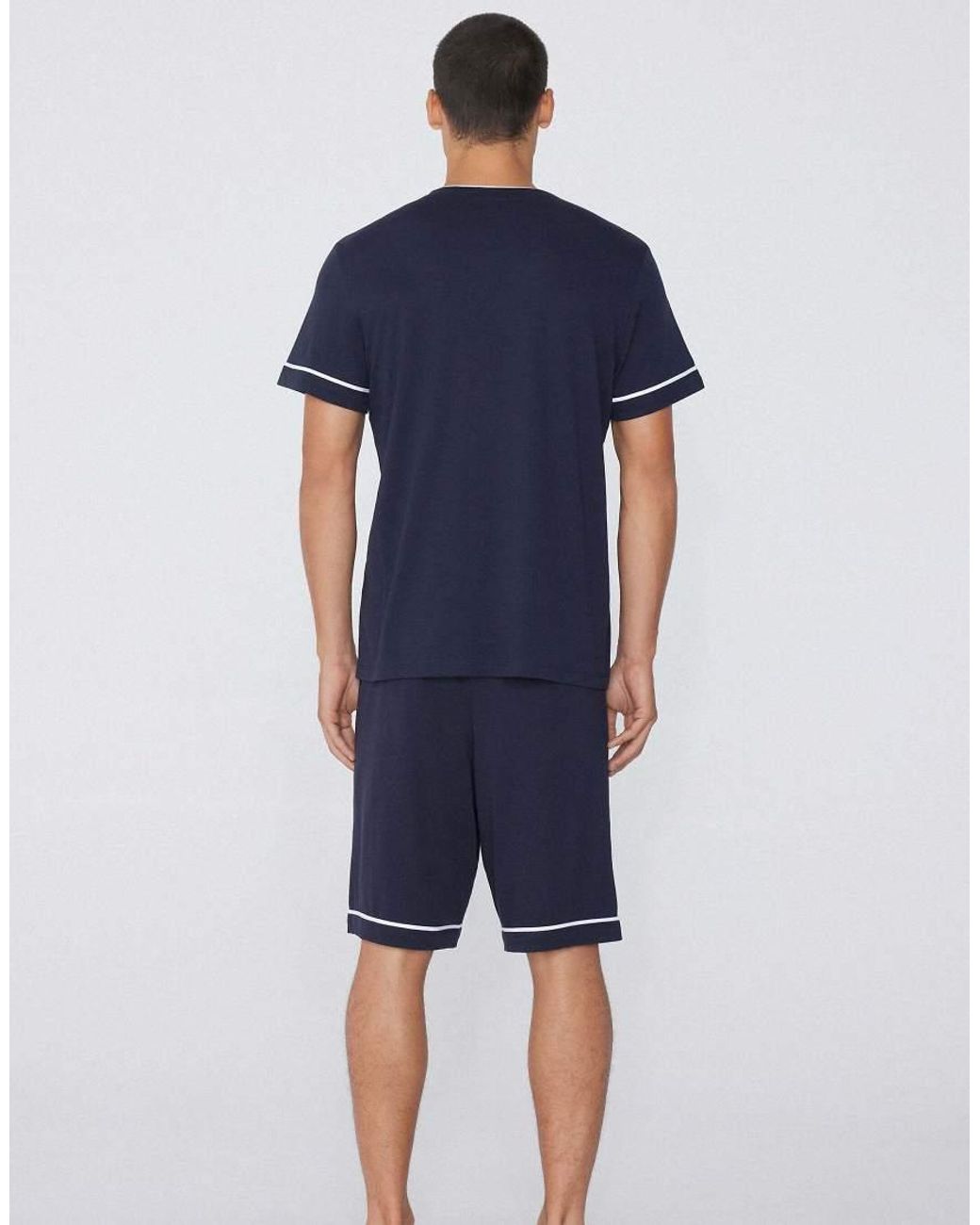 Tezenis Blue Short Pyjamas With Pocket for men