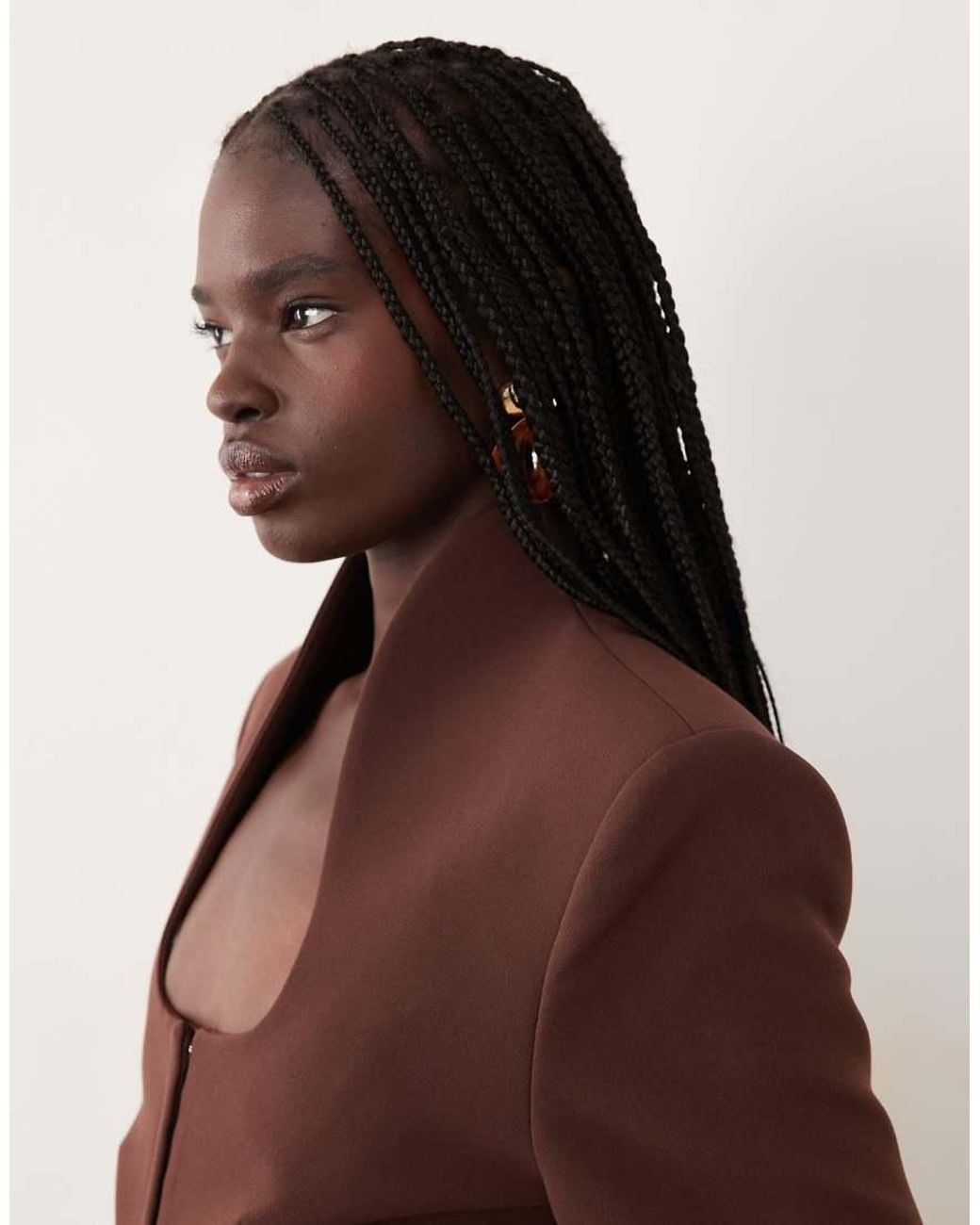 Miss Selfridge Brown Structured Blazer