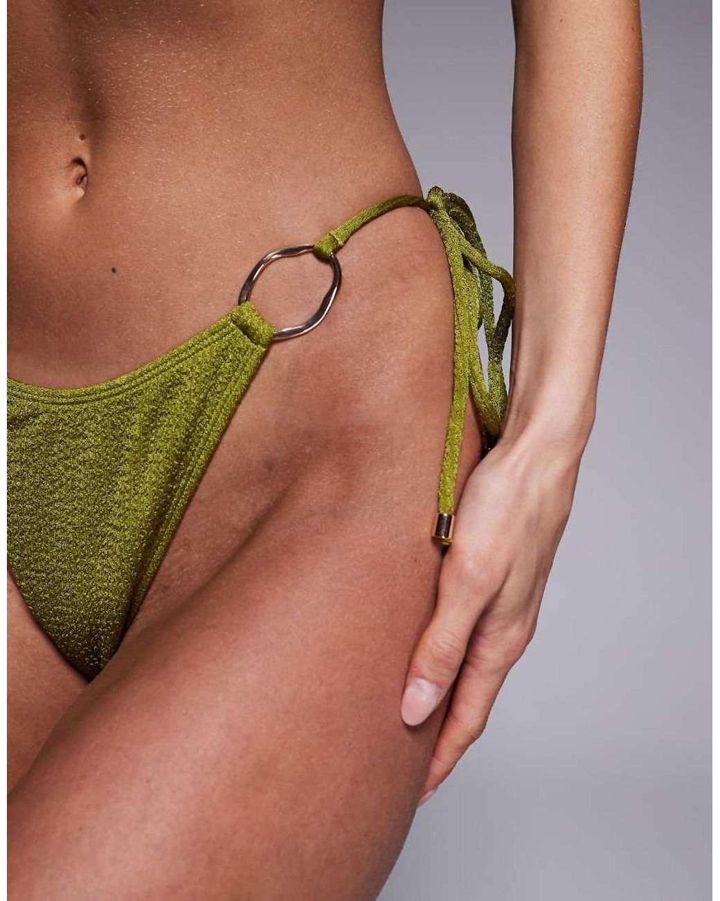 South Beach Green Tieside Bikini Bottom