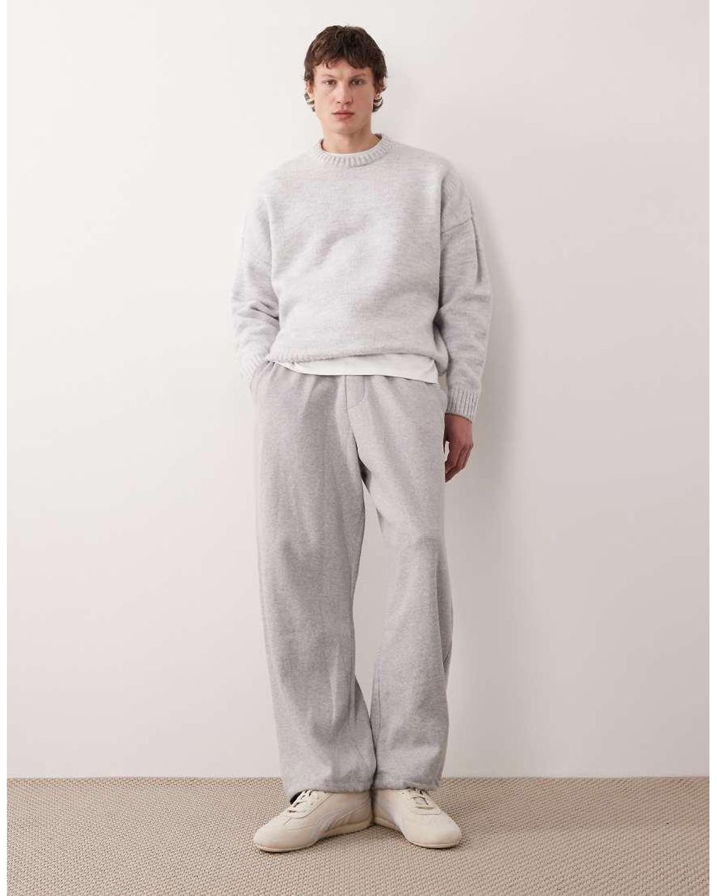 ASOS Gray Super Oversized Boxy Fit Knitted Jumper for men