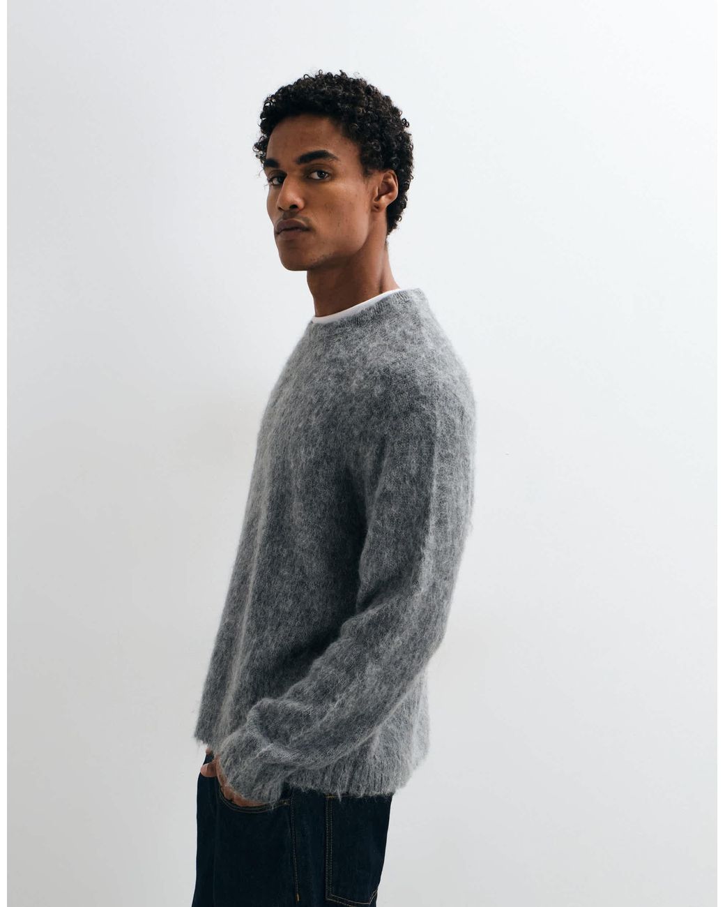 Pull oversize en maille mohair ASOS pour homme en coloris Gray