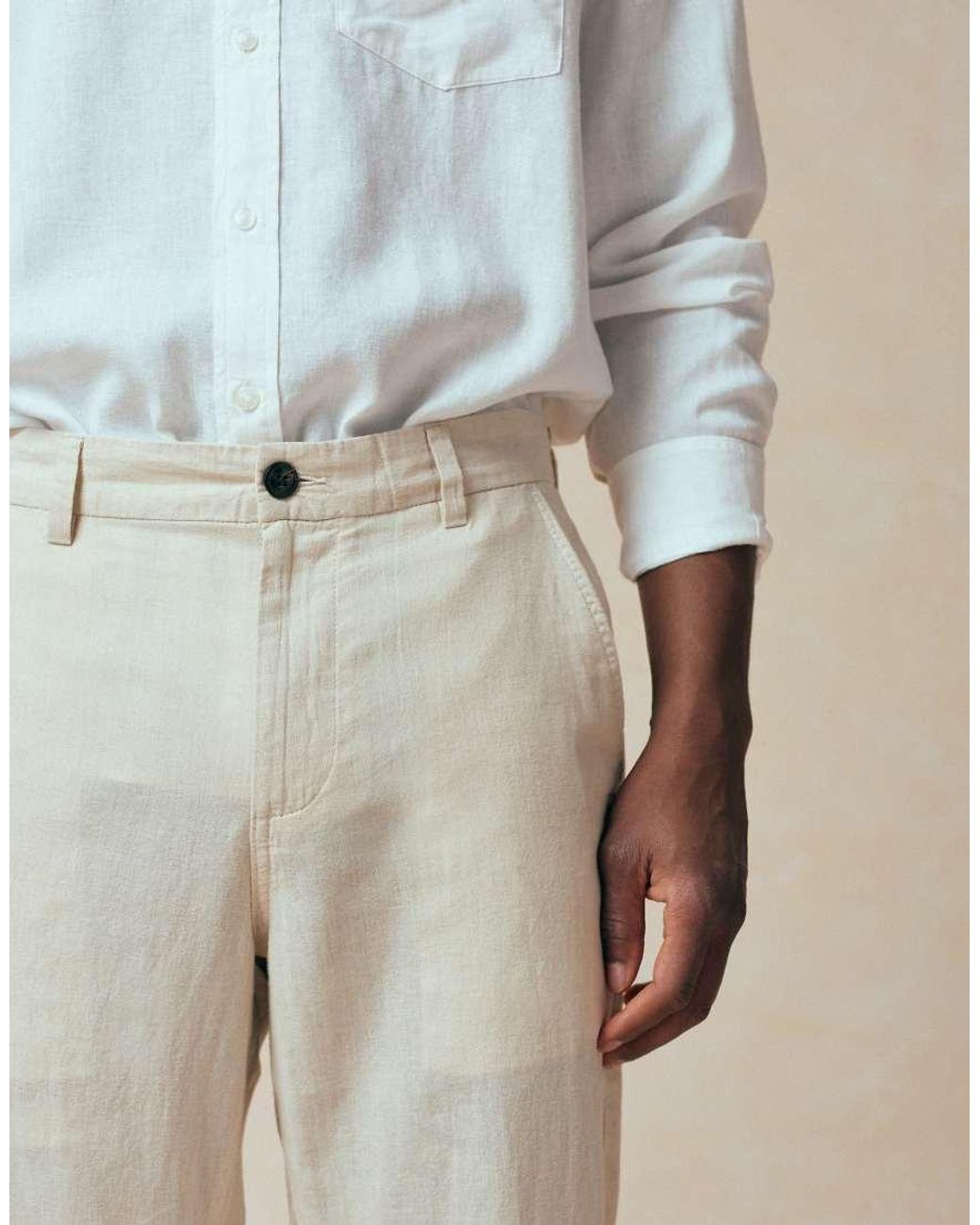 Jack & Jones Natural Linen Blend Trouser for men