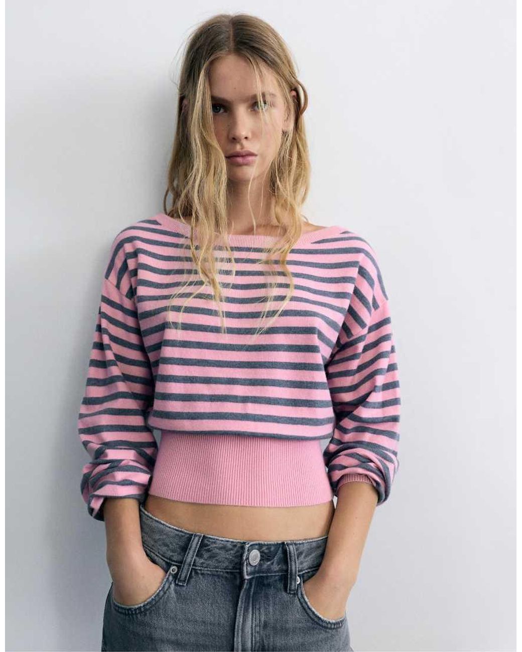 Pull&Bear Red Asymmetric Neck Jumper