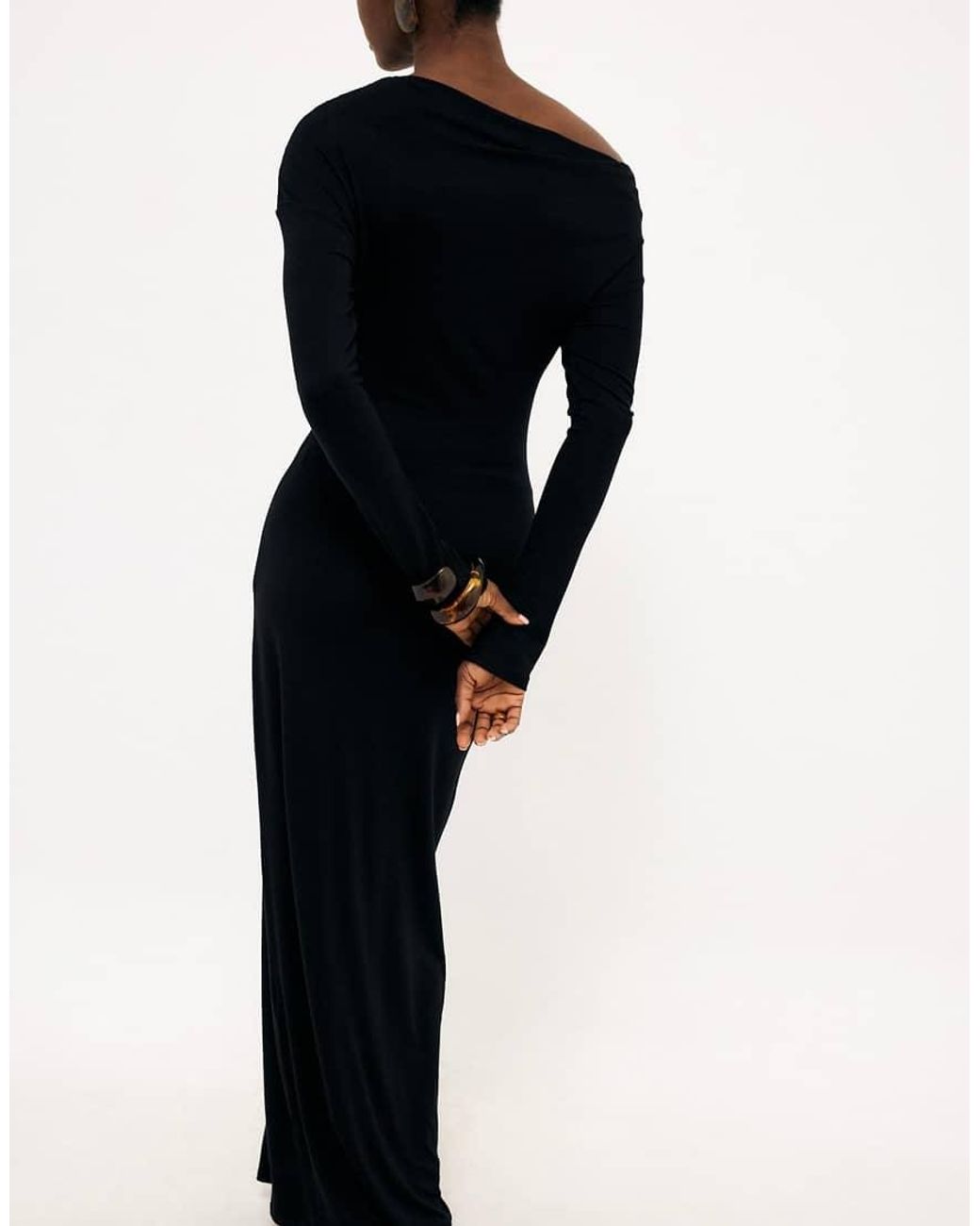 NA-KD Blue Draped Jersey Maxi Dress