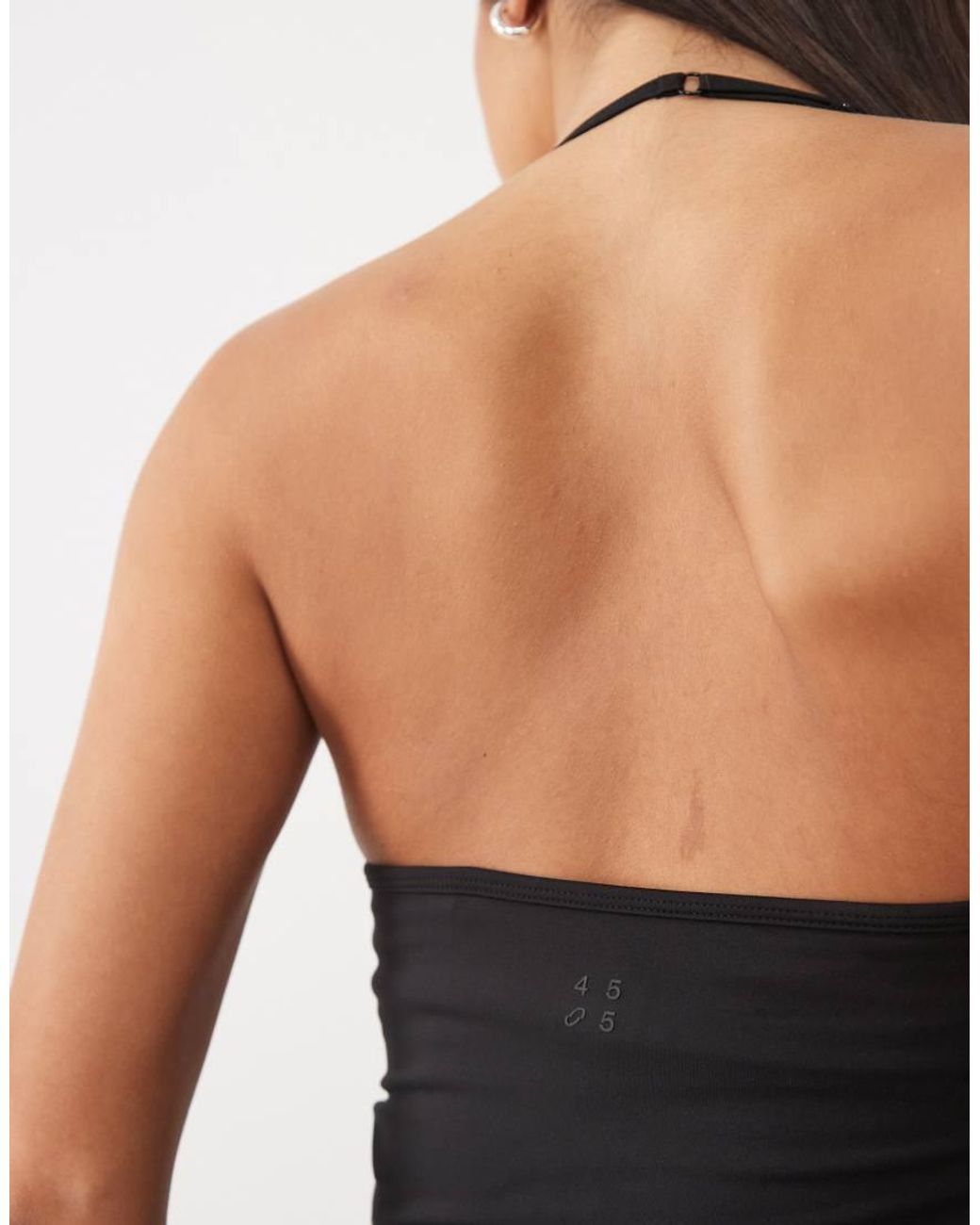 4505 Purple Halter Neck Cami With Inner Bra And Adjustable Straps