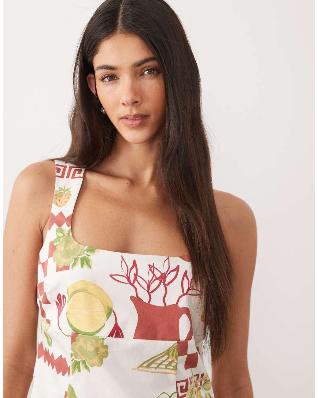 ASOS White Square Neck Bodycon Mini Sundress