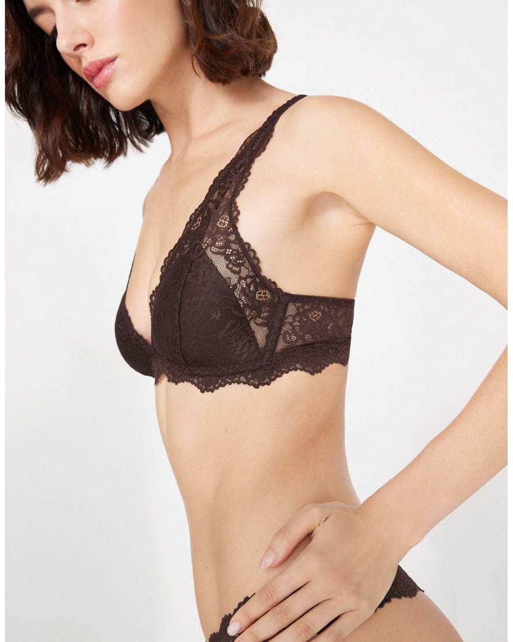 Tezenis Black Havana Lace Triangle Bra