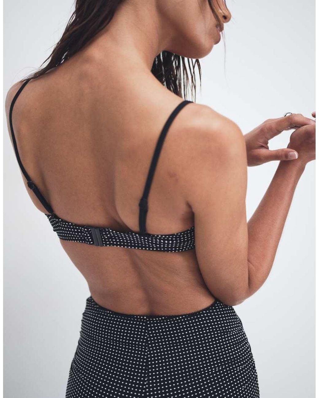 ASOS Black Lottie Spot Balconette Underwire Bikini Top