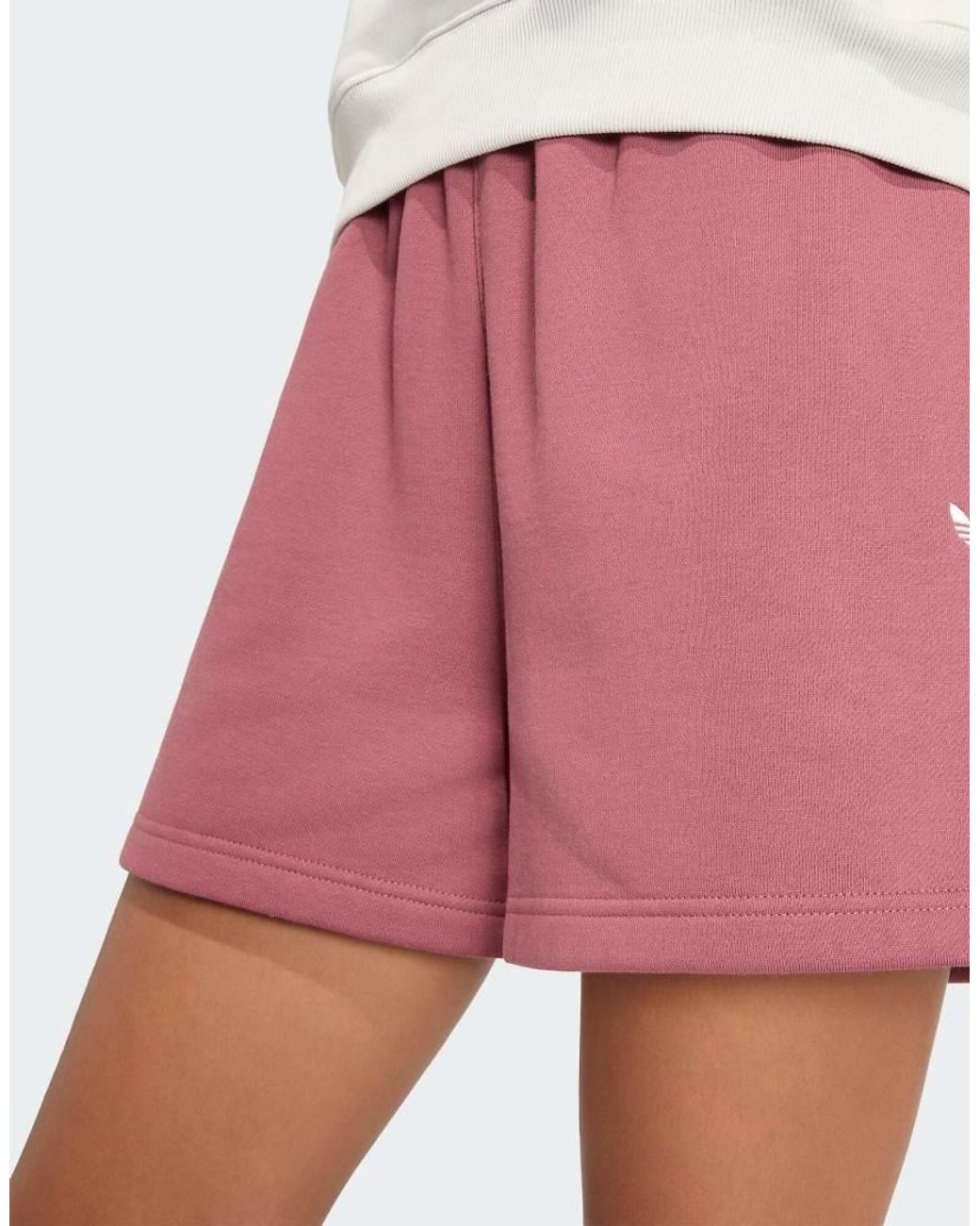 Adidas Originals Red Essentials Fleece Loose Shorts