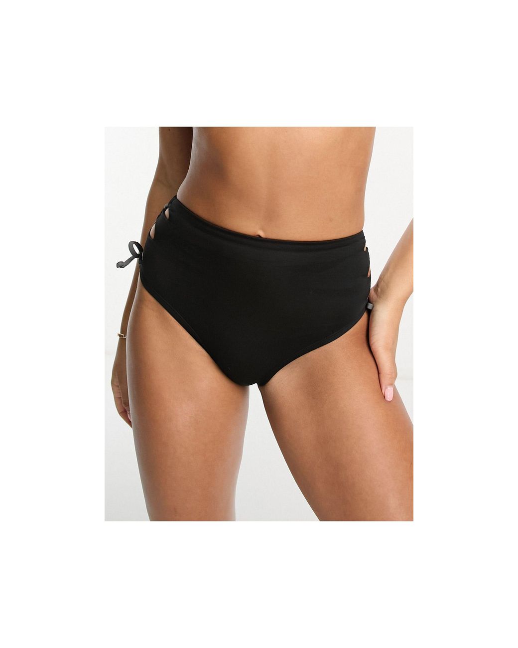 High waisted lace store up swim bottoms