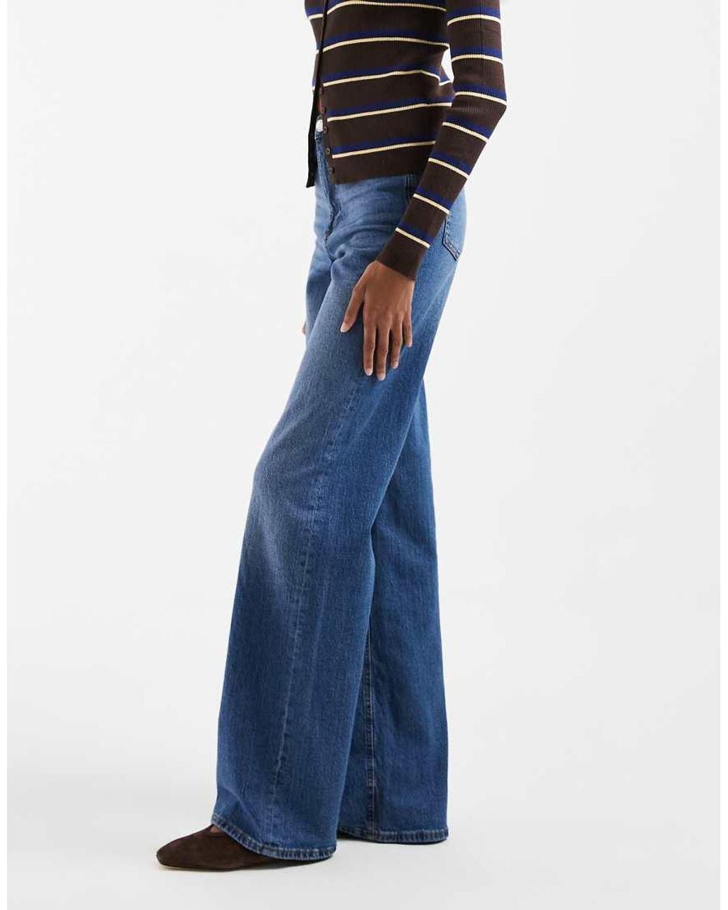 Vero Moda Blue Tessa High Waisted Wide Leg Jeans