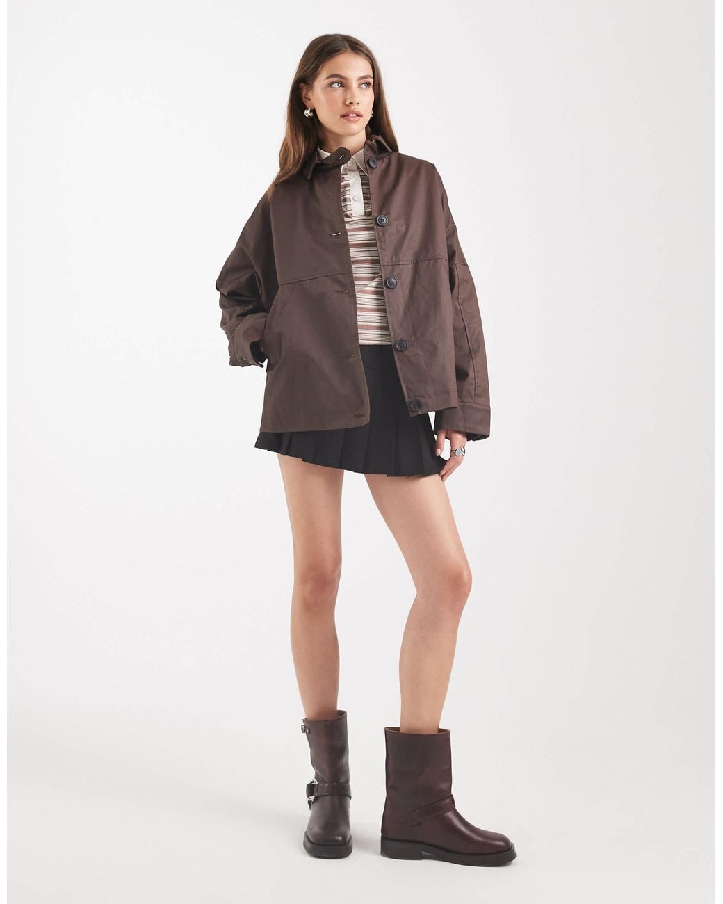 ASOS Brown Wax Harrington Jacket