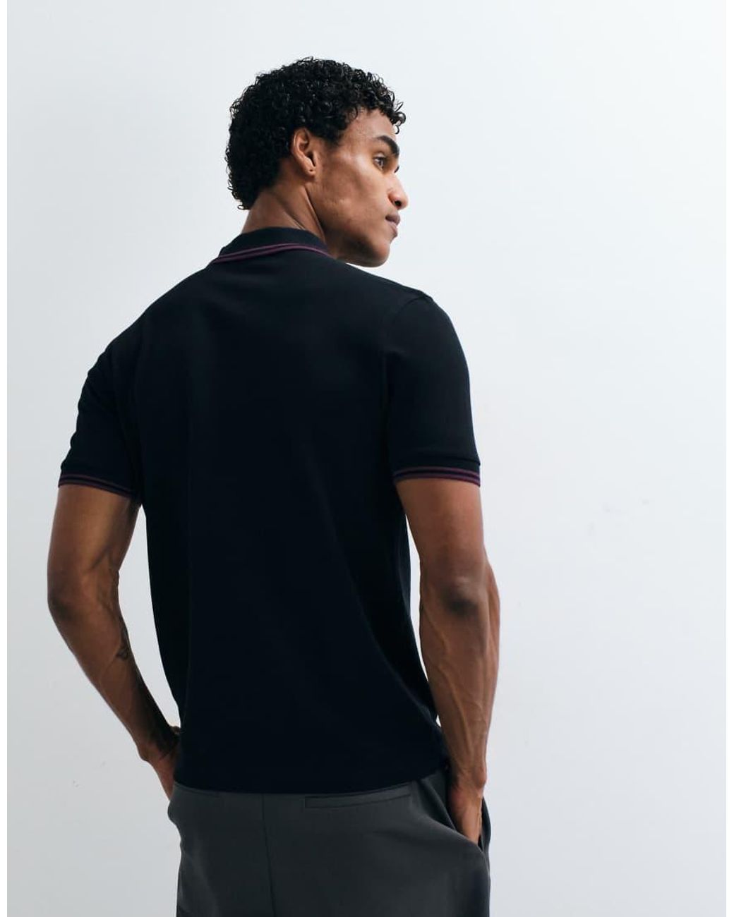 Fred Perry Black Twin Tipped Polo Shirt for men