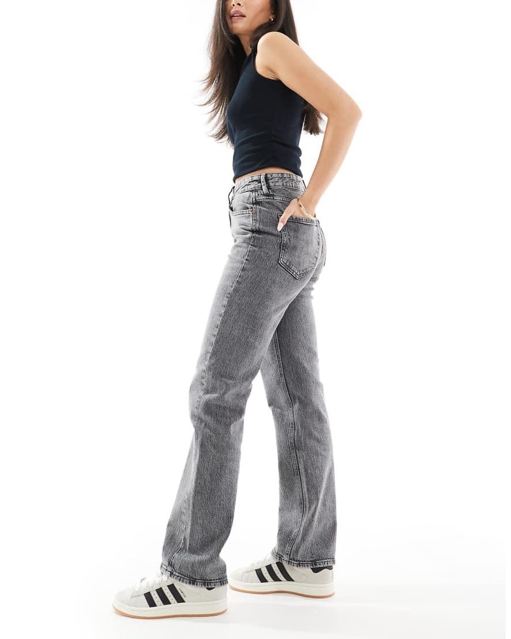 Vero Moda Gray Tessa High Rise Straight Leg Jeans