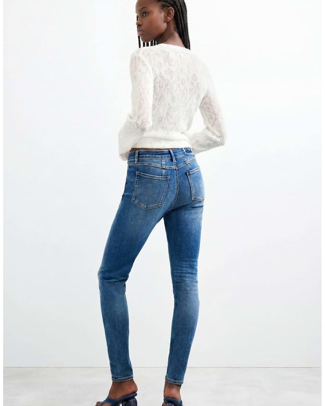 Desigual Blue Skinny Denim Trousers