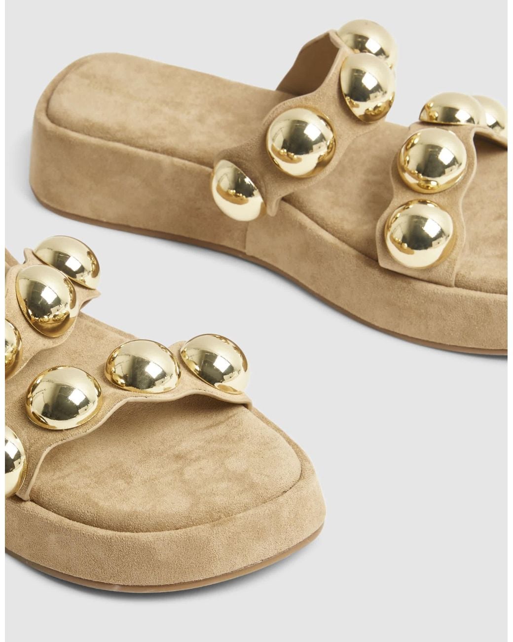 River Island Blue Studded Flatform Sandal