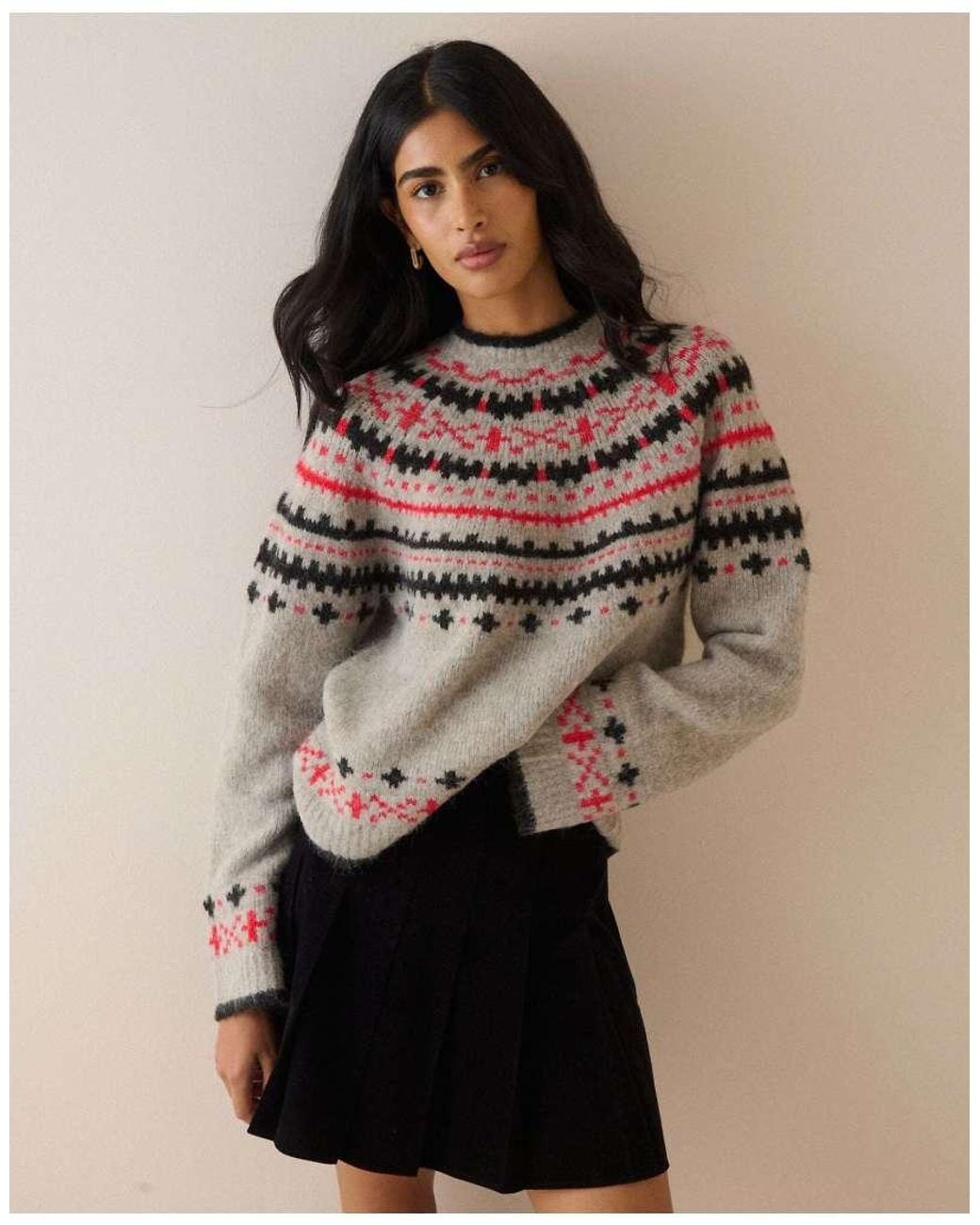 Nobody's Child Brown Fair Isle Print Knitted Jumper