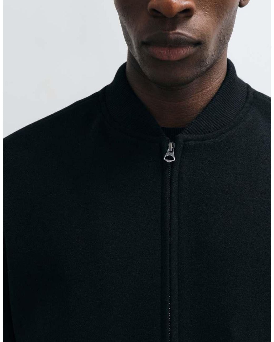 Jack & Jones Black Wool Look Bomber Jacket for men