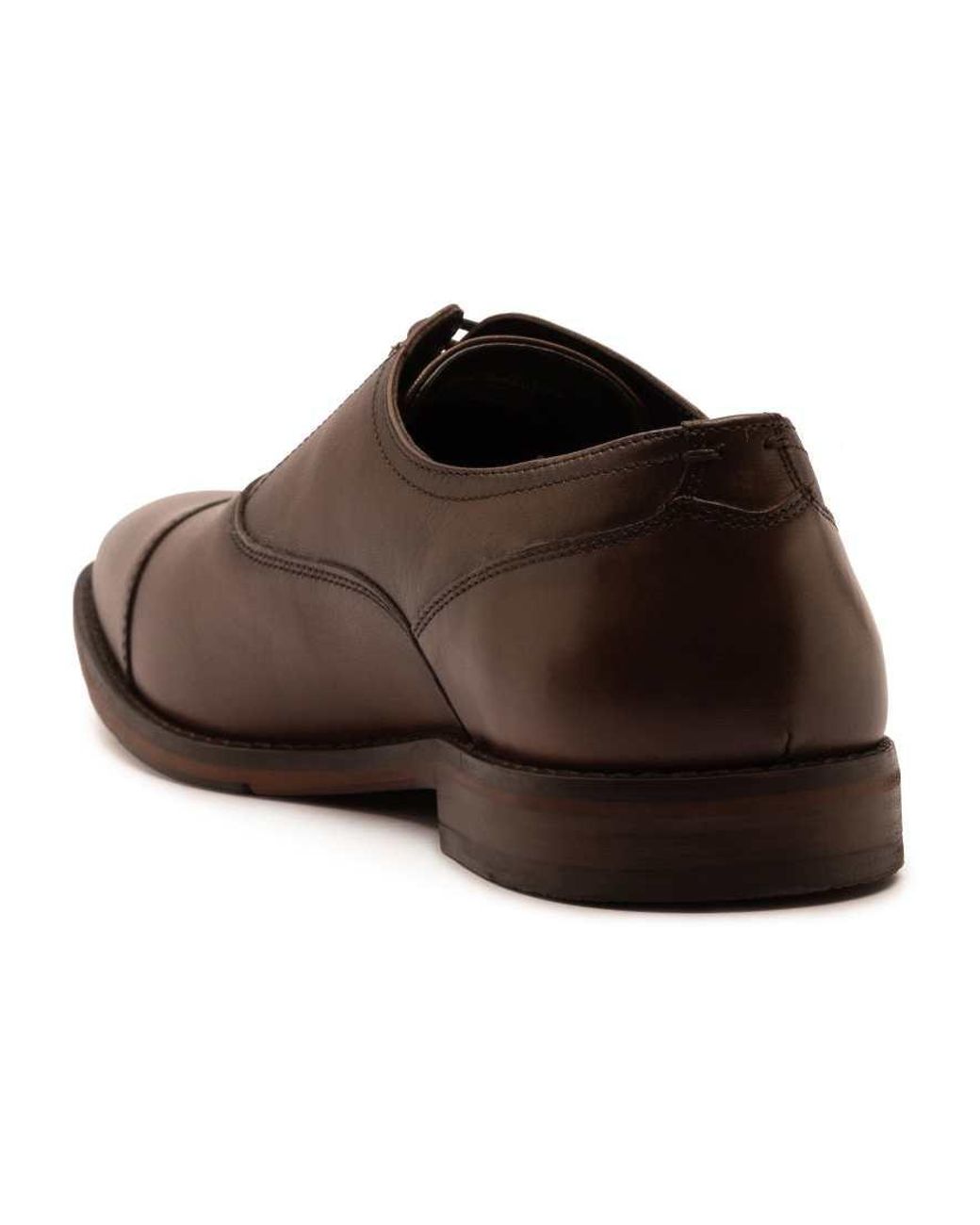 Thomas Crick Brown Merlin Leather Oxford Toecap Shoes for men