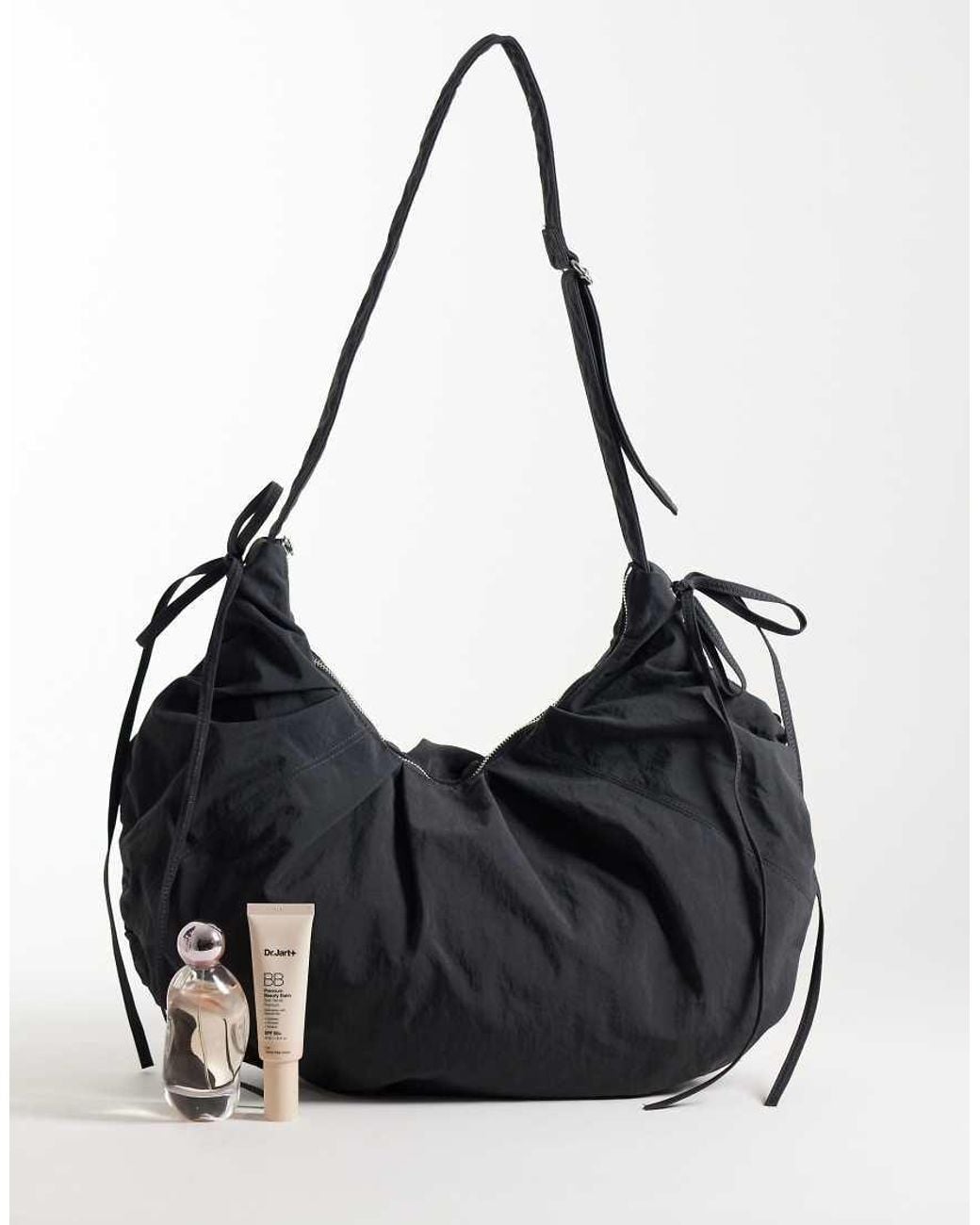 Weekday Black Ruched Cross Body Bag