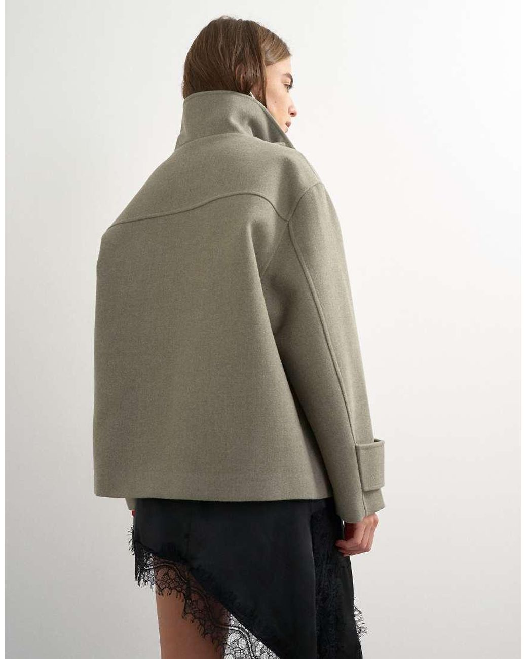 Impermeabile Con Collo A Imbuto di TOPSHOP in Natural