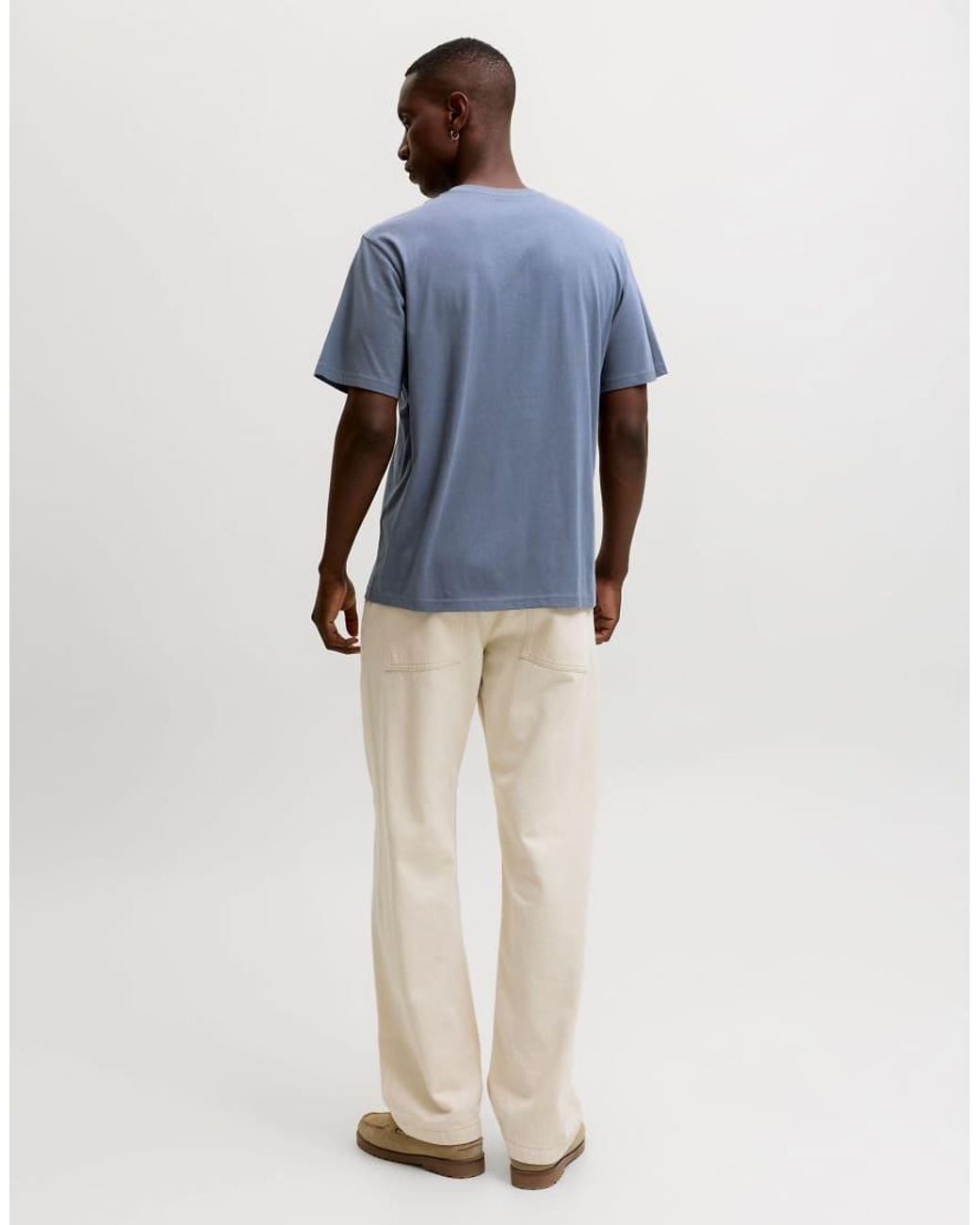 Jack & Jones Blue Soho Lace Relaxed Fit Crew Neck Short Sleeve T-Shirt for men