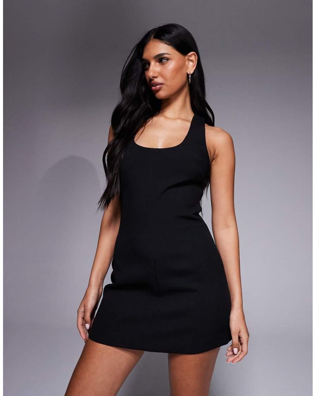 Forever New Black Tailored Scoop Mini Dress