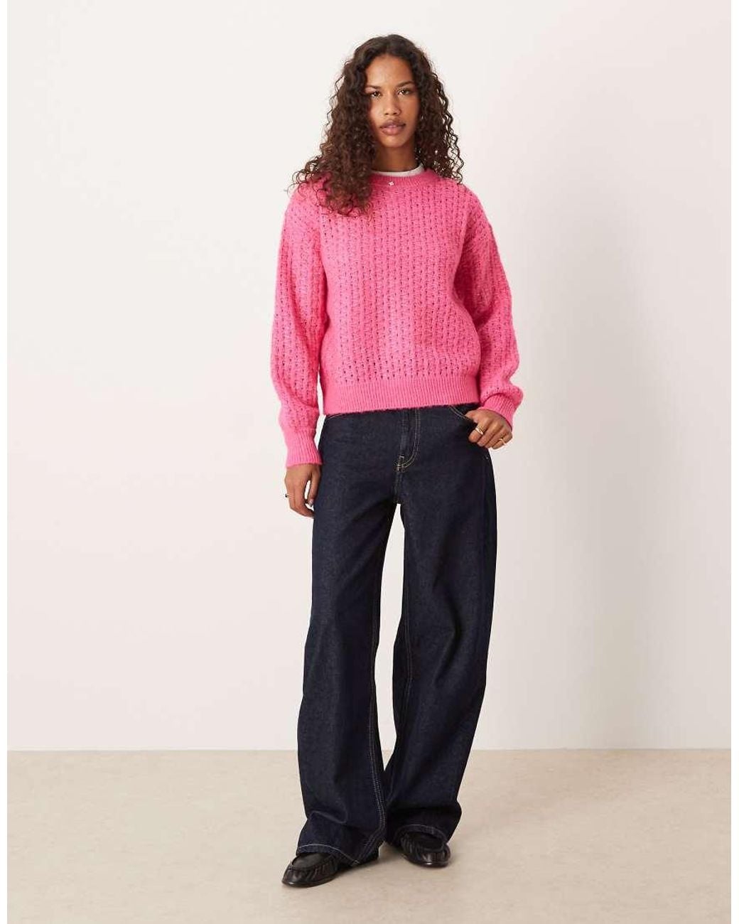 Vila Red Diagonal Stitch Knitted Jumper