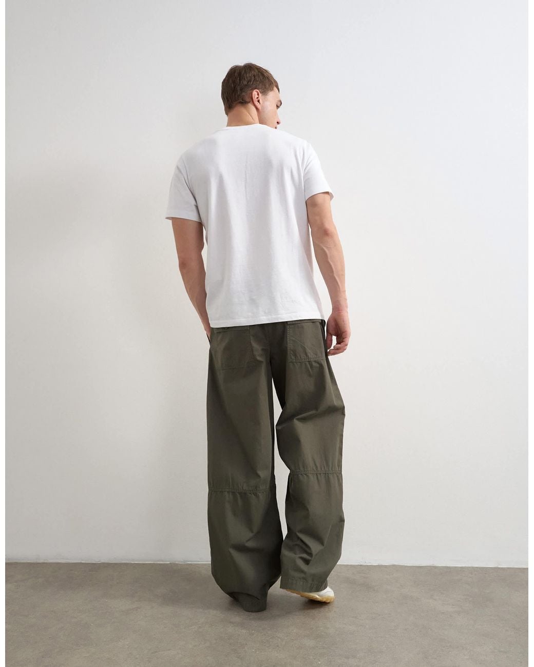 Shorten Ripstop Pants TOPMAN Baggy Fit Ripstop Trouser in Gray for Men | Lyst