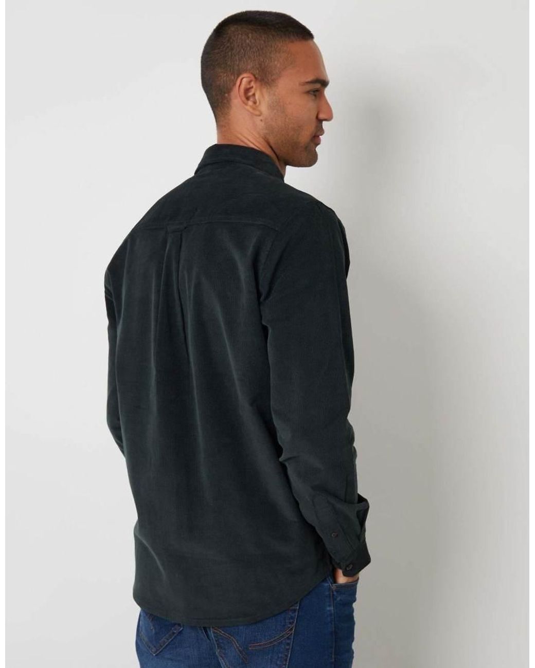 Threadbare Black Corduroy Shirt for men