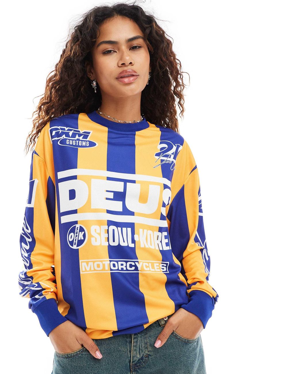 Deus Ex Machina X Asos Exclusive Stripe Motocross Long Deus Ex Machina X Asos Exclusive Stripe Motocross Long