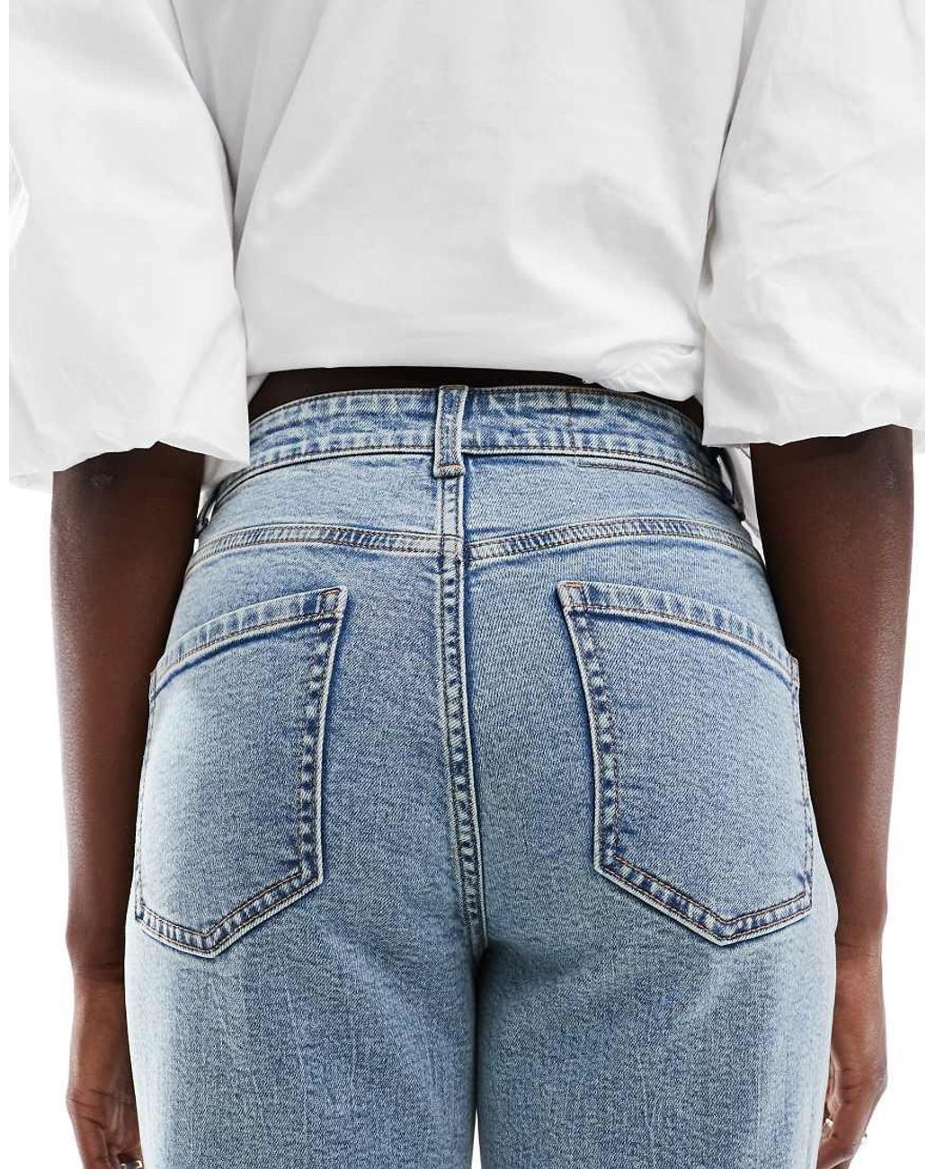 ASOS Blue Hourglass Slim Fit Mom Jeans