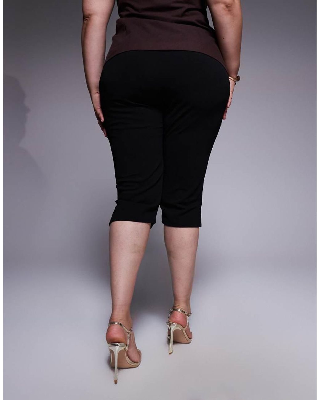 ASOS Black Asos Design Curve Capri Trousers With Side Split