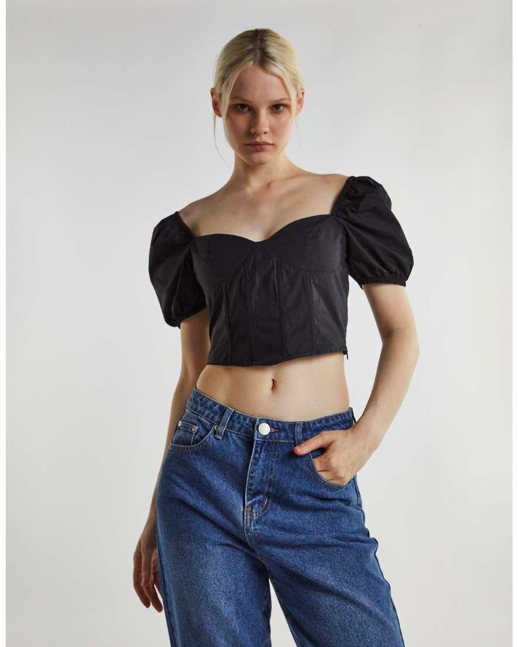 Glamorous Blue Scoop Neck Tops