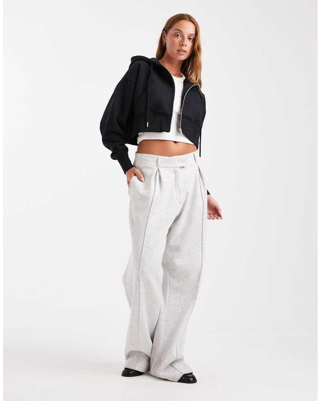 Cotton On Black Plush Boxy Cropped Zip Through Fleece