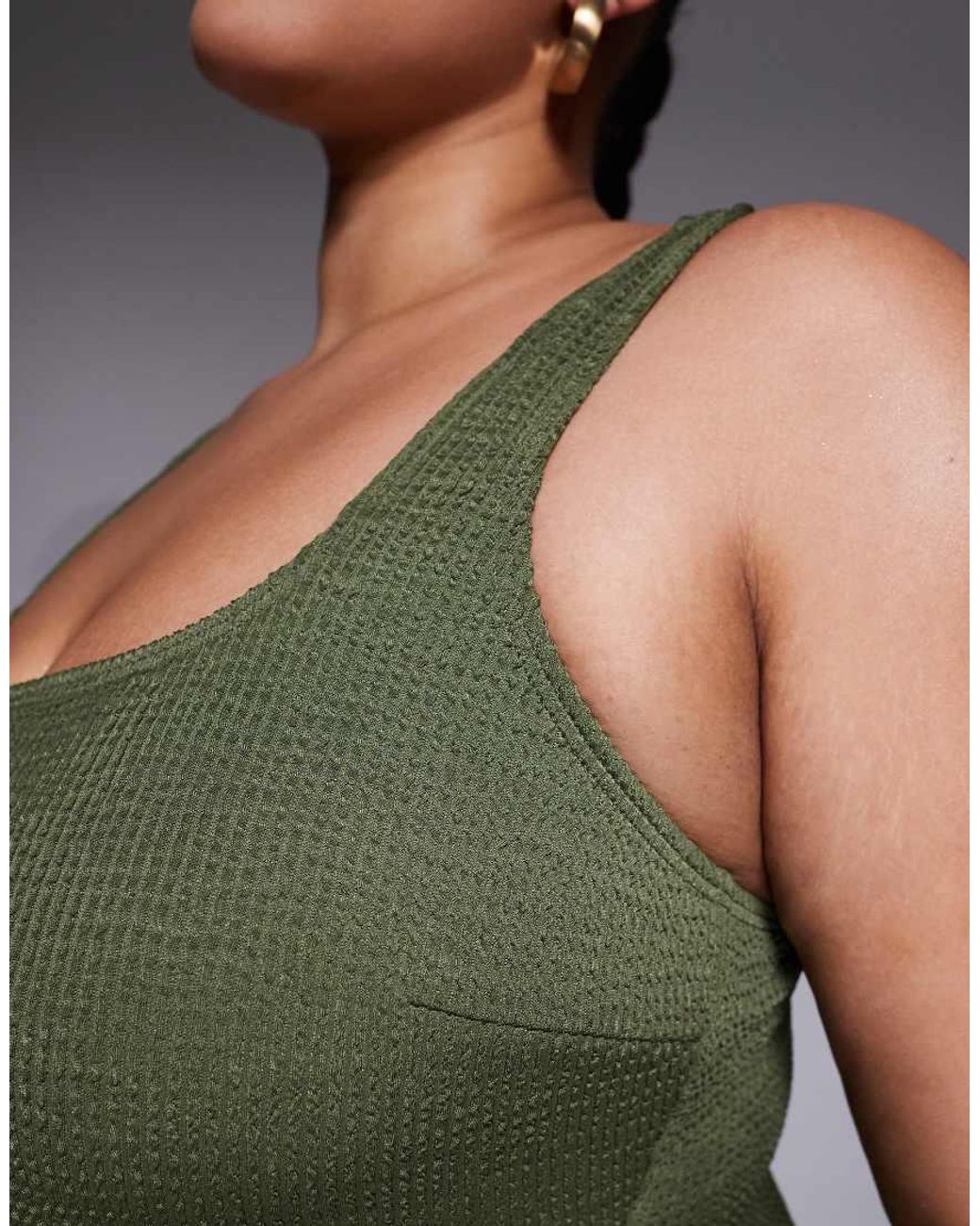 South Beach Green Crinkle Swimsuit