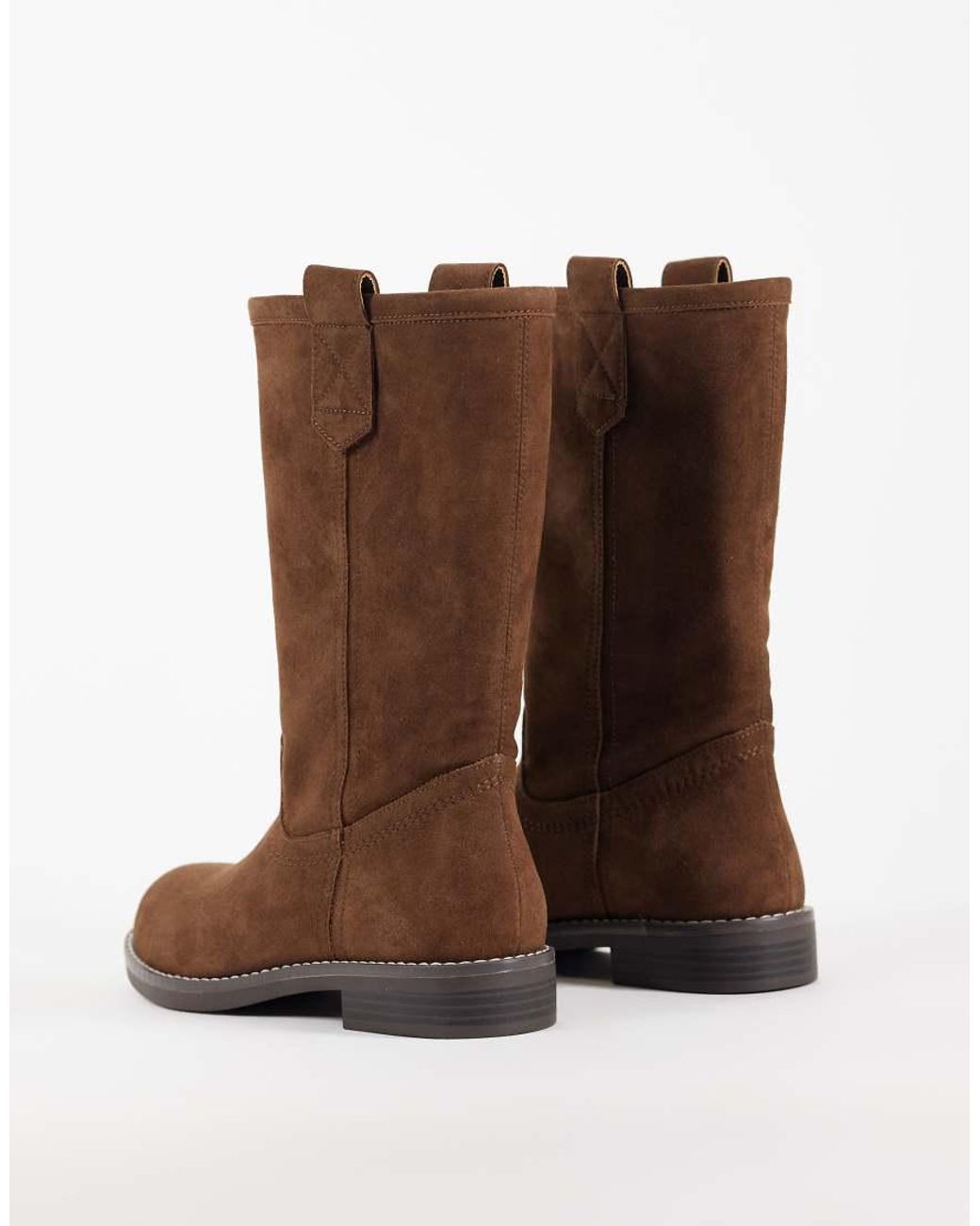 ASOS Brown Clementine Pull On Trucker Knee Boots